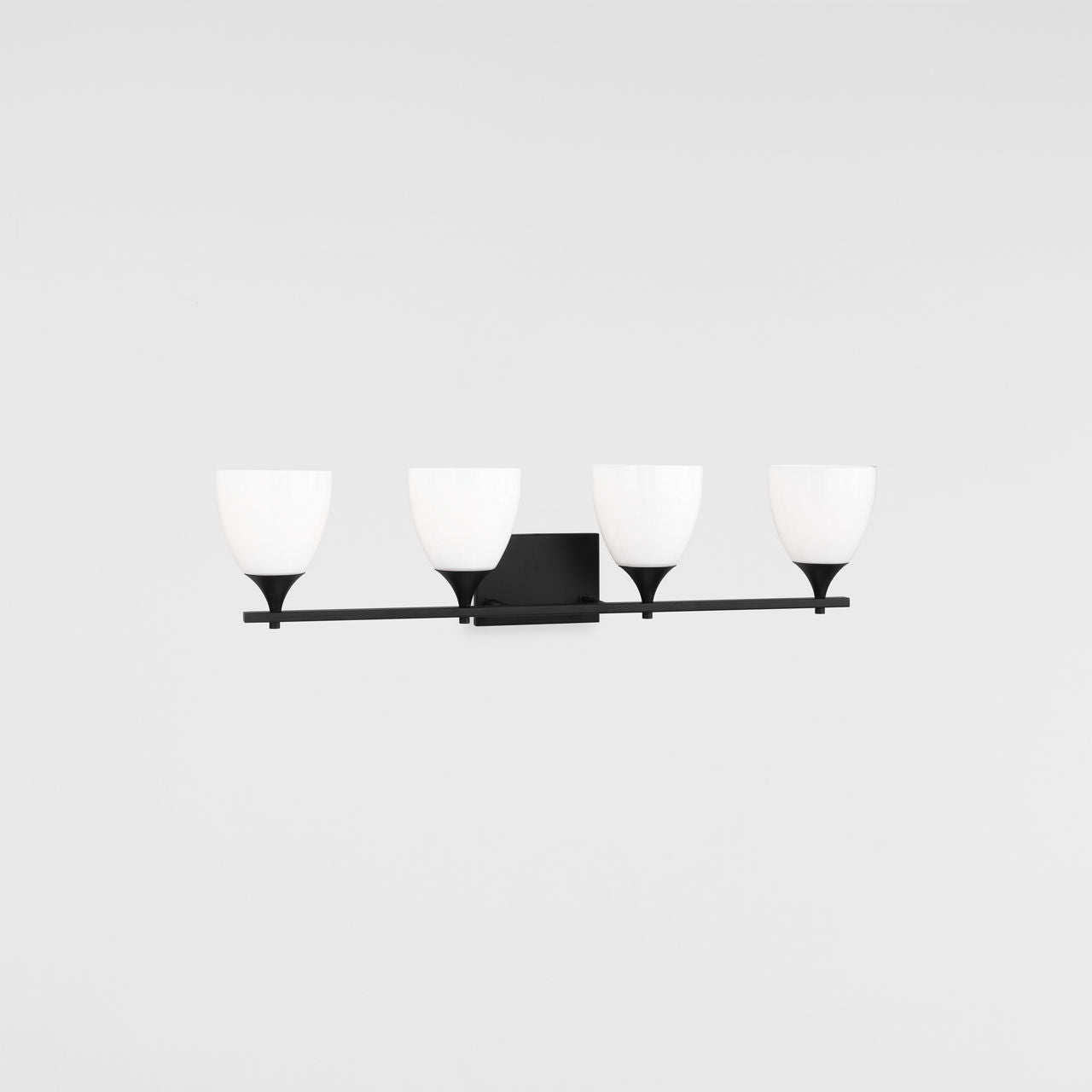 Toffino 4-Light Bath Sconce | Midnight Black | Milk Glass