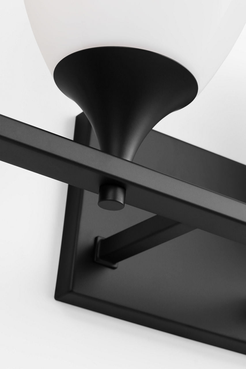 Toffino 4-Light Bath Sconce | Midnight Black | Milk Glass
