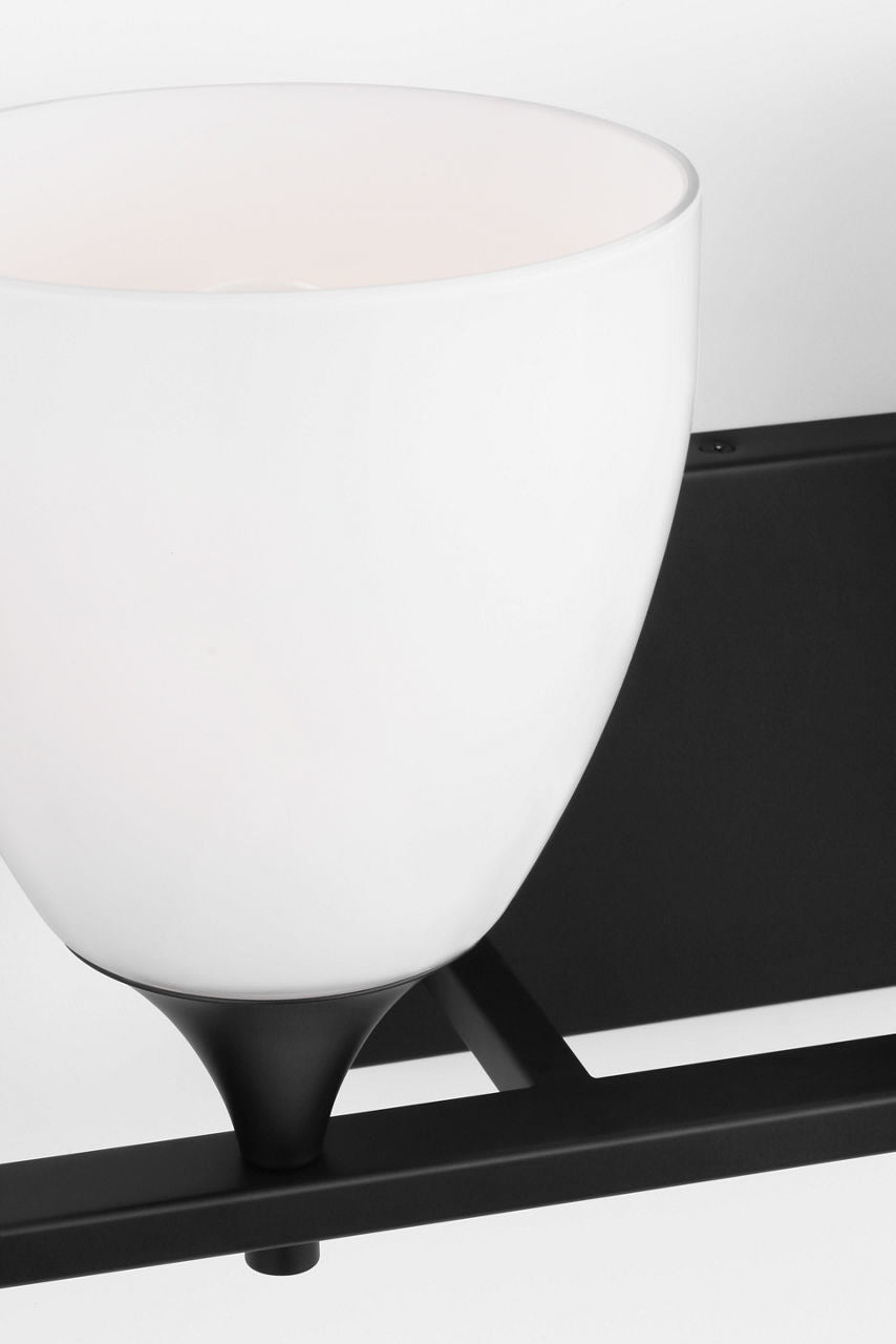 Toffino 4-Light Bath Sconce | Midnight Black | Milk Glass