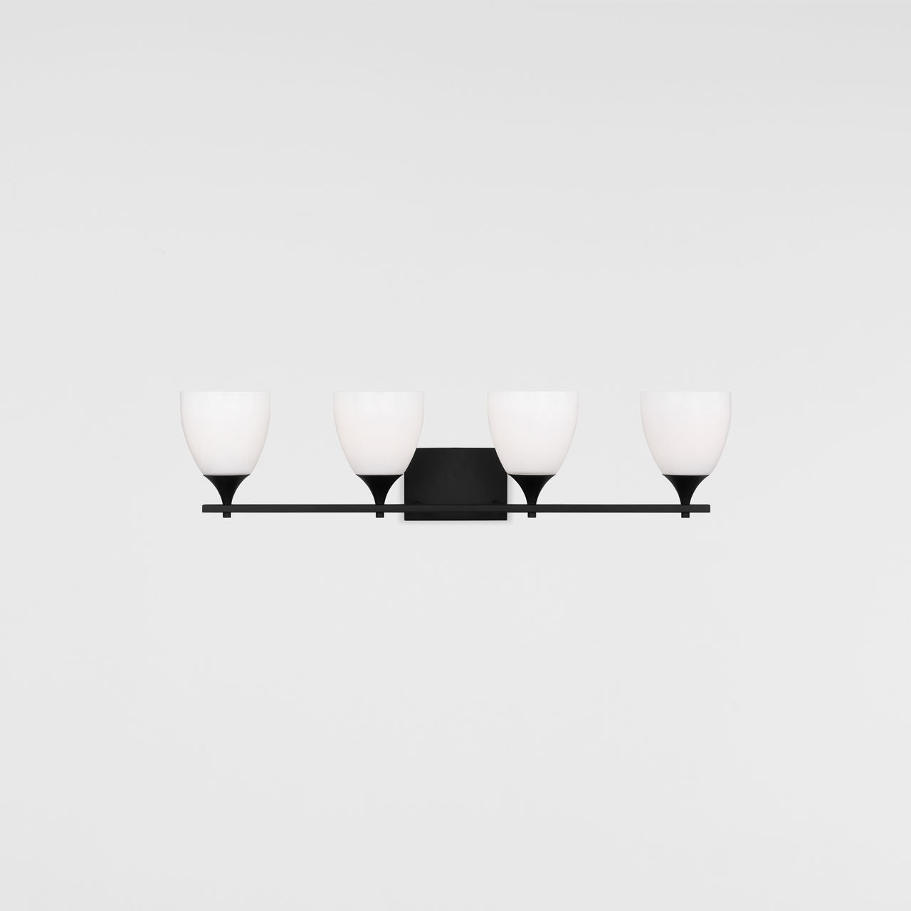 Toffino 4-Light Bath Sconce | Midnight Black | Milk Glass