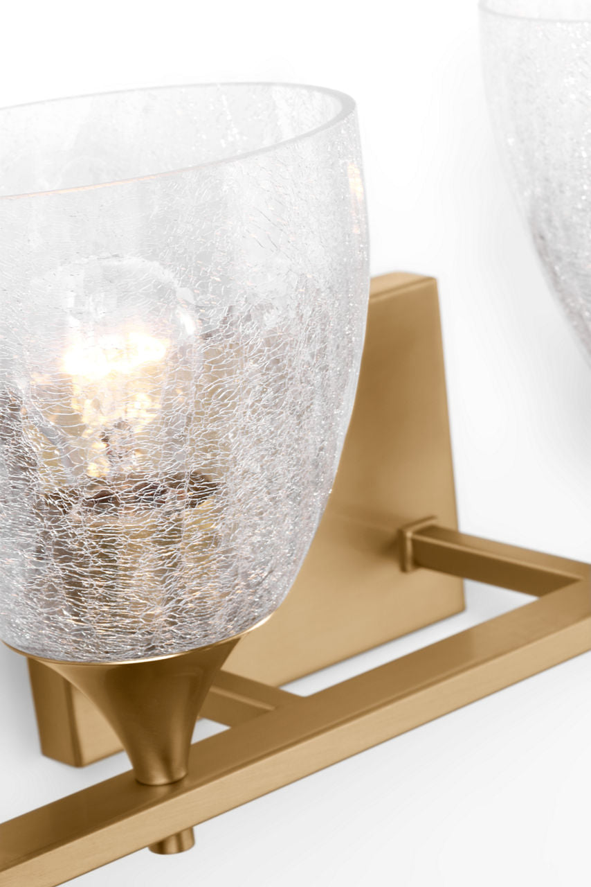 Toffino 4-Light Bath Sconce | Satin Brass | Clear Crackle Glass