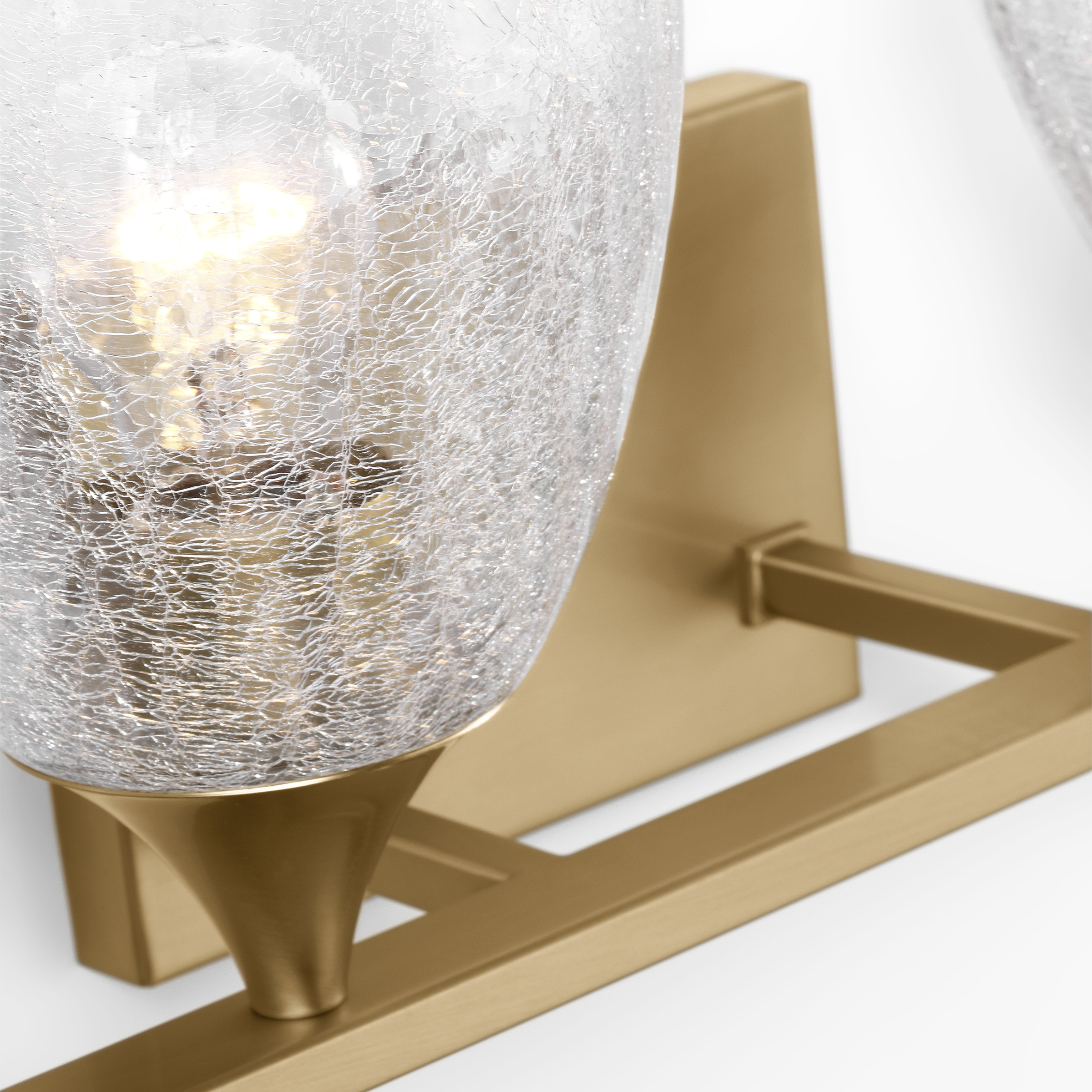 Toffino 4-Light Bath Sconce | Satin Brass | Clear Crackle Glass