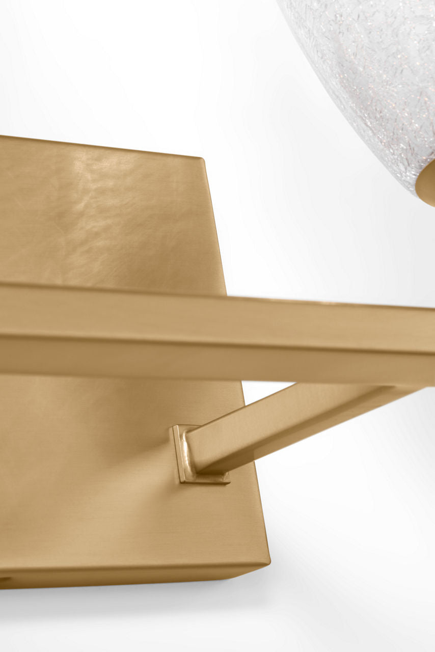 Toffino 4-Light Bath Sconce | Satin Brass | Clear Crackle Glass