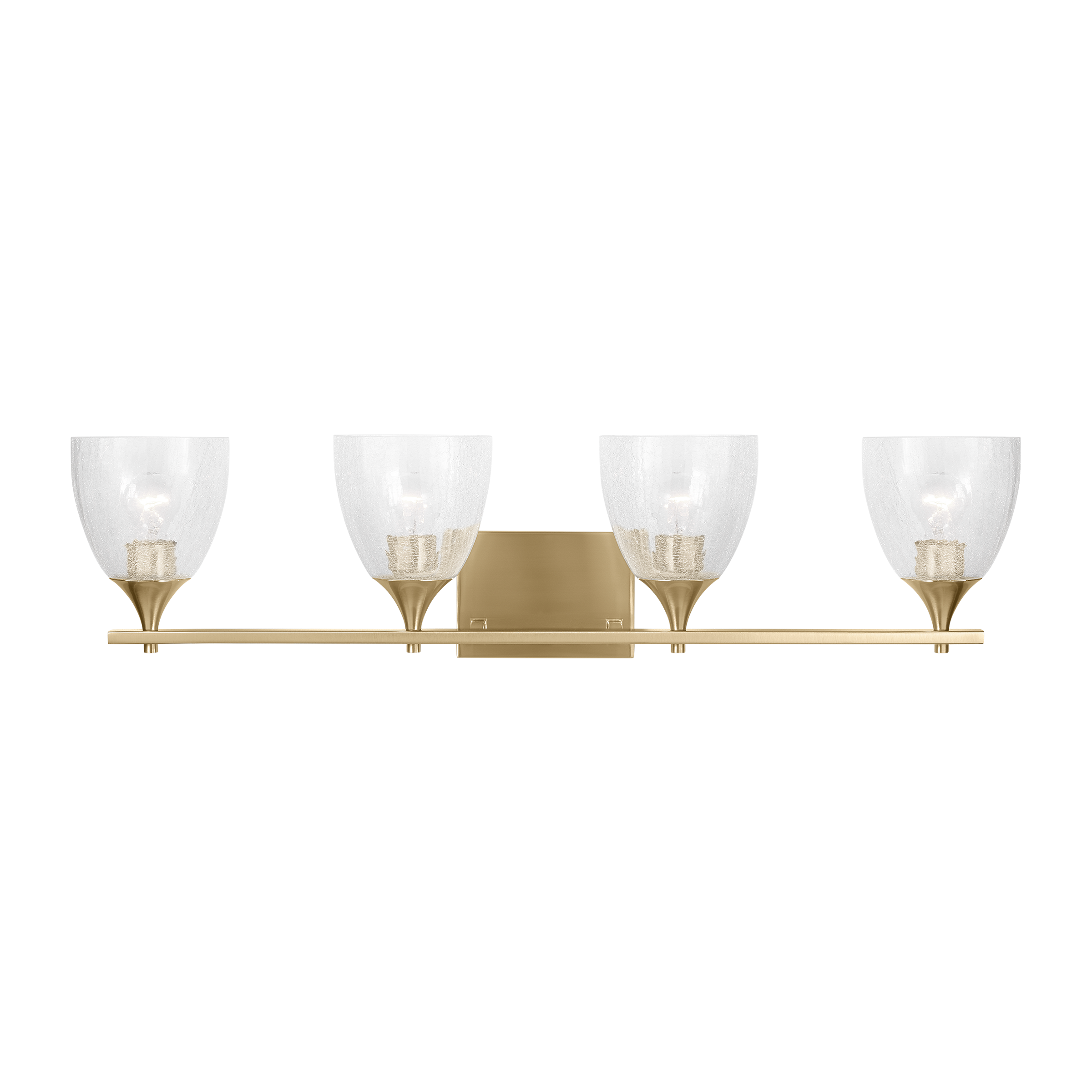 Toffino 4-Light Bath Sconce | Satin Brass | Clear Crackle Glass