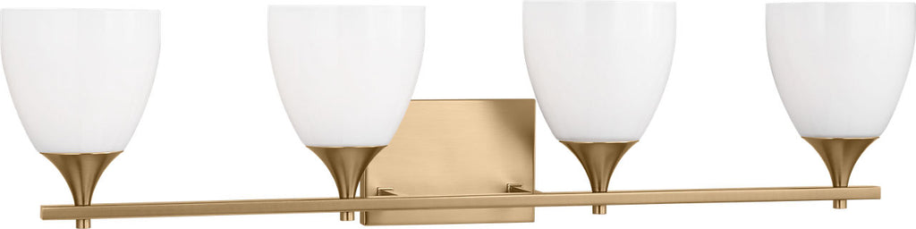 Toffino 4-Light Bath Sconce | Satin Brass | Milk Glass