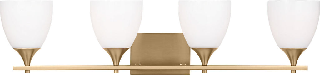 Toffino 4-Light Bath Sconce | Satin Brass | Milk Glass