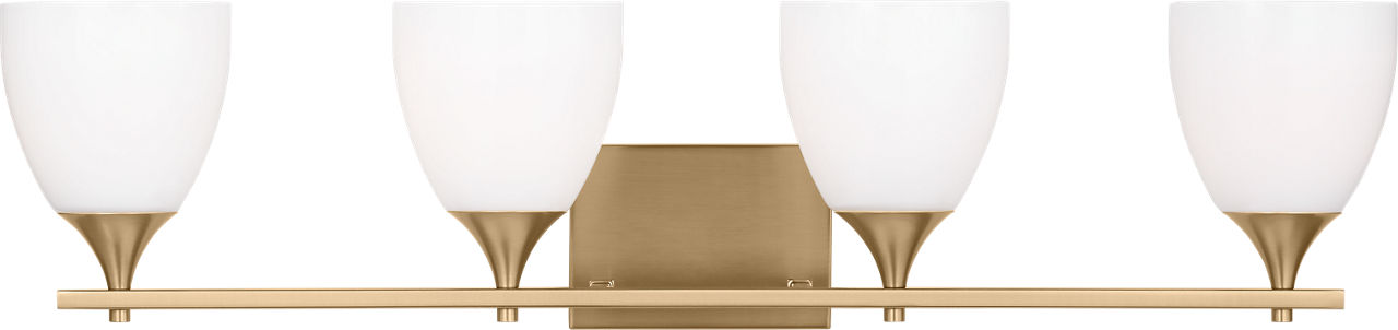 Toffino 4-Light Bath Sconce | Satin Brass | Milk Glass
