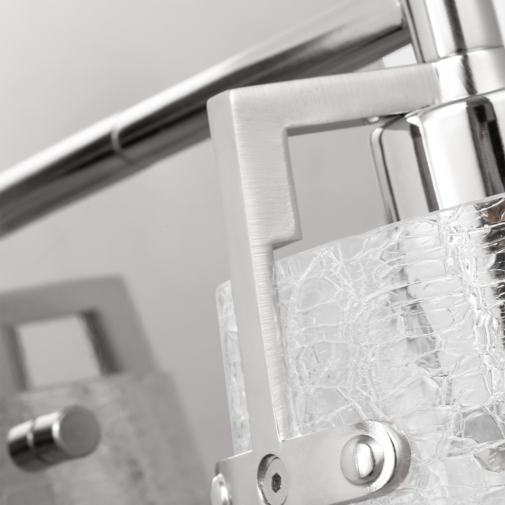 Crofton Small Sconce Chrome Clear Crackle Glass