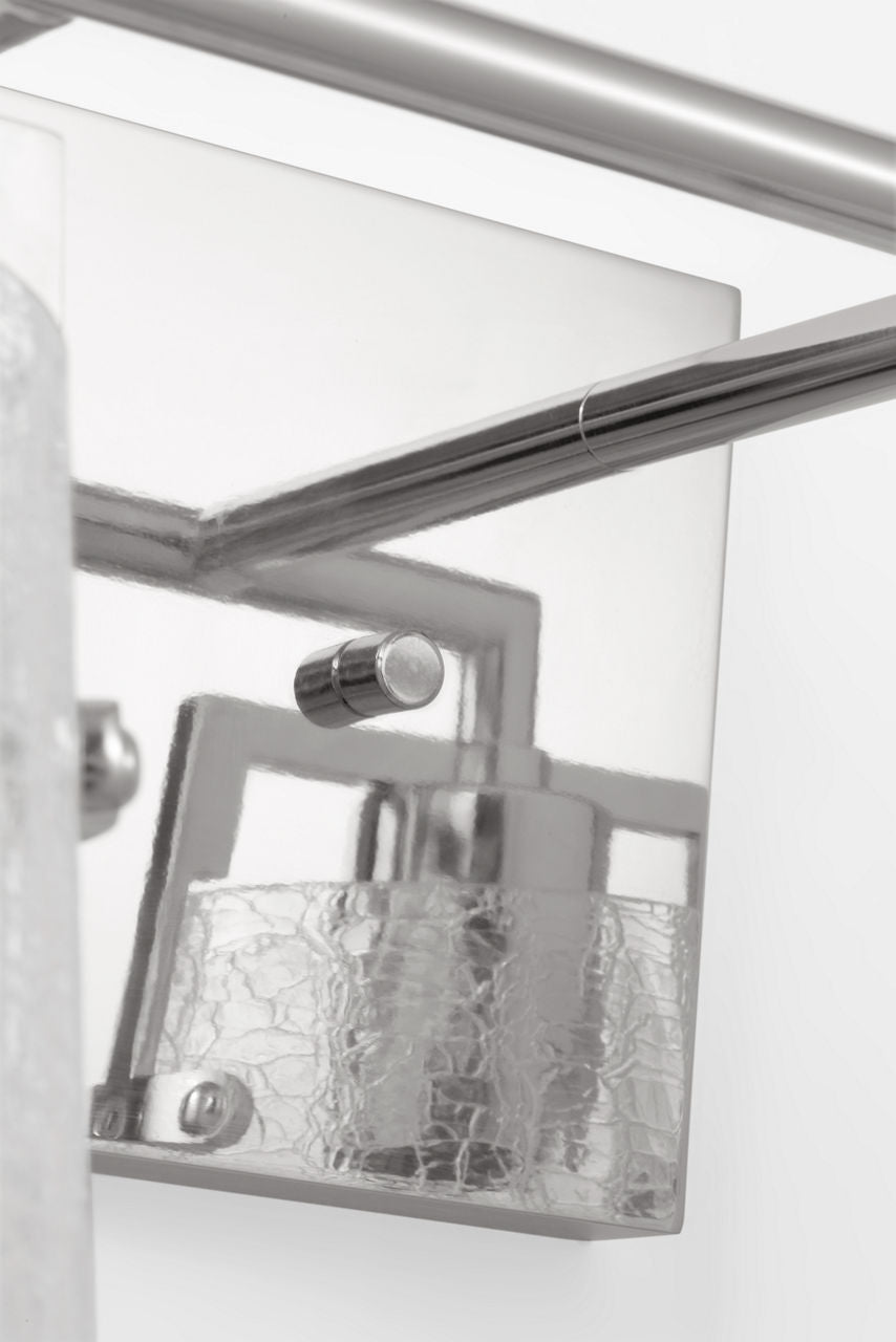 Crofton 2 - Light Vanity Chrome Clear Crackle Glass