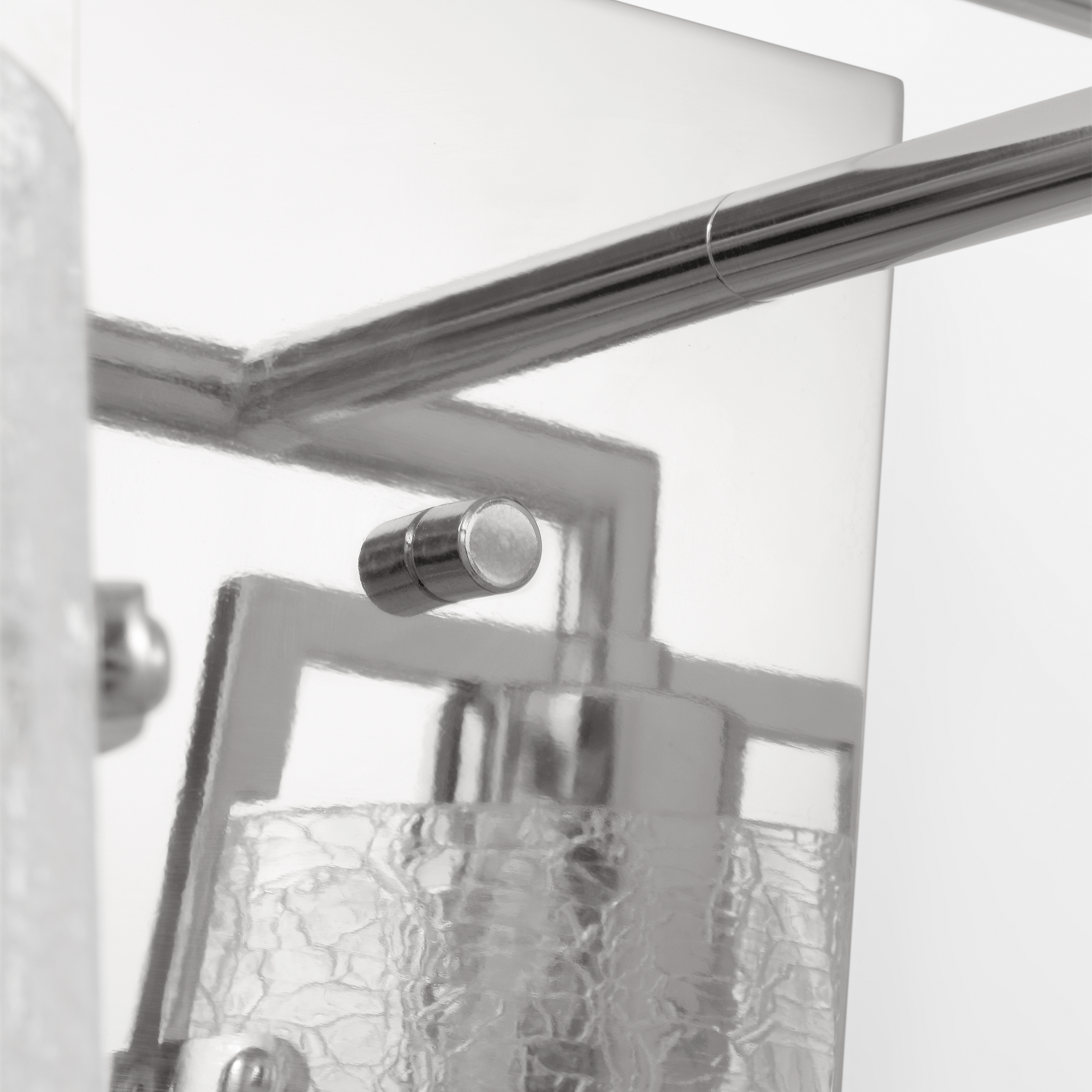 Crofton 2 - Light Vanity Chrome Clear Crackle Glass