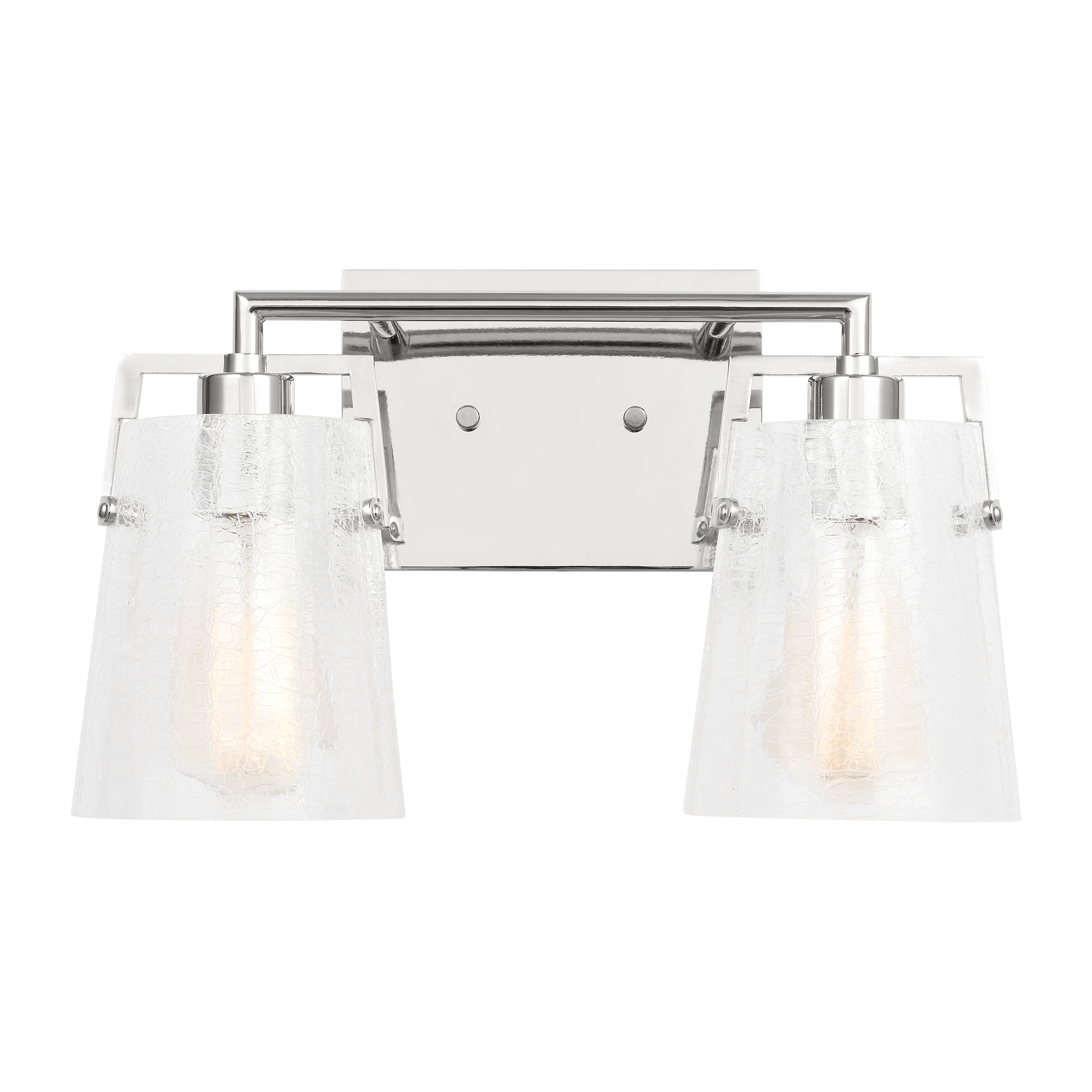 Crofton 2 - Light Vanity Chrome Clear Crackle Glass