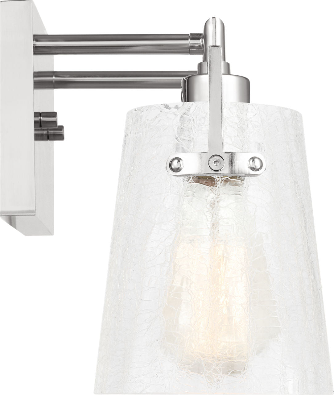 Crofton 2 - Light Vanity Chrome Clear Crackle Glass