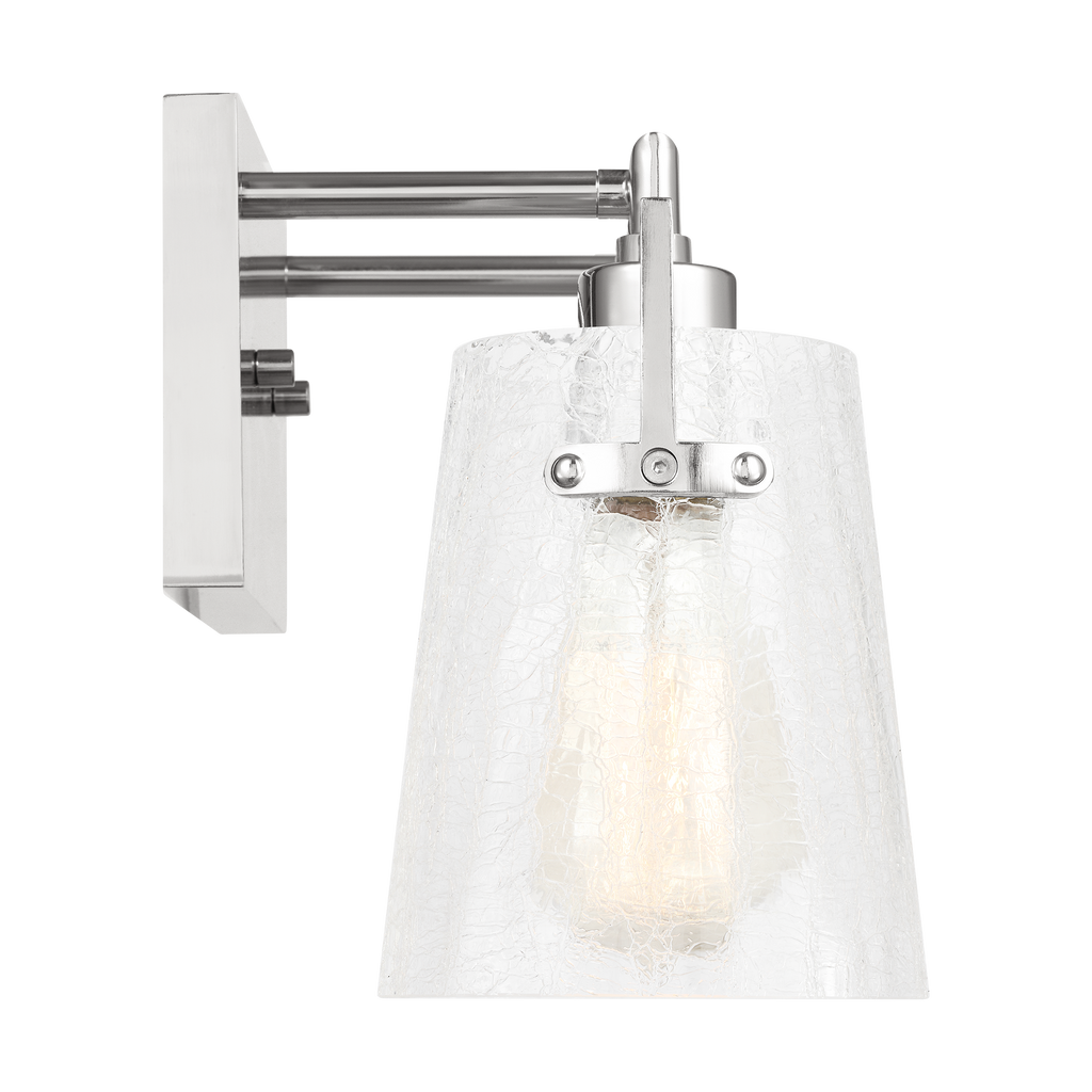 Crofton 2 - Light Vanity Chrome Clear Crackle Glass