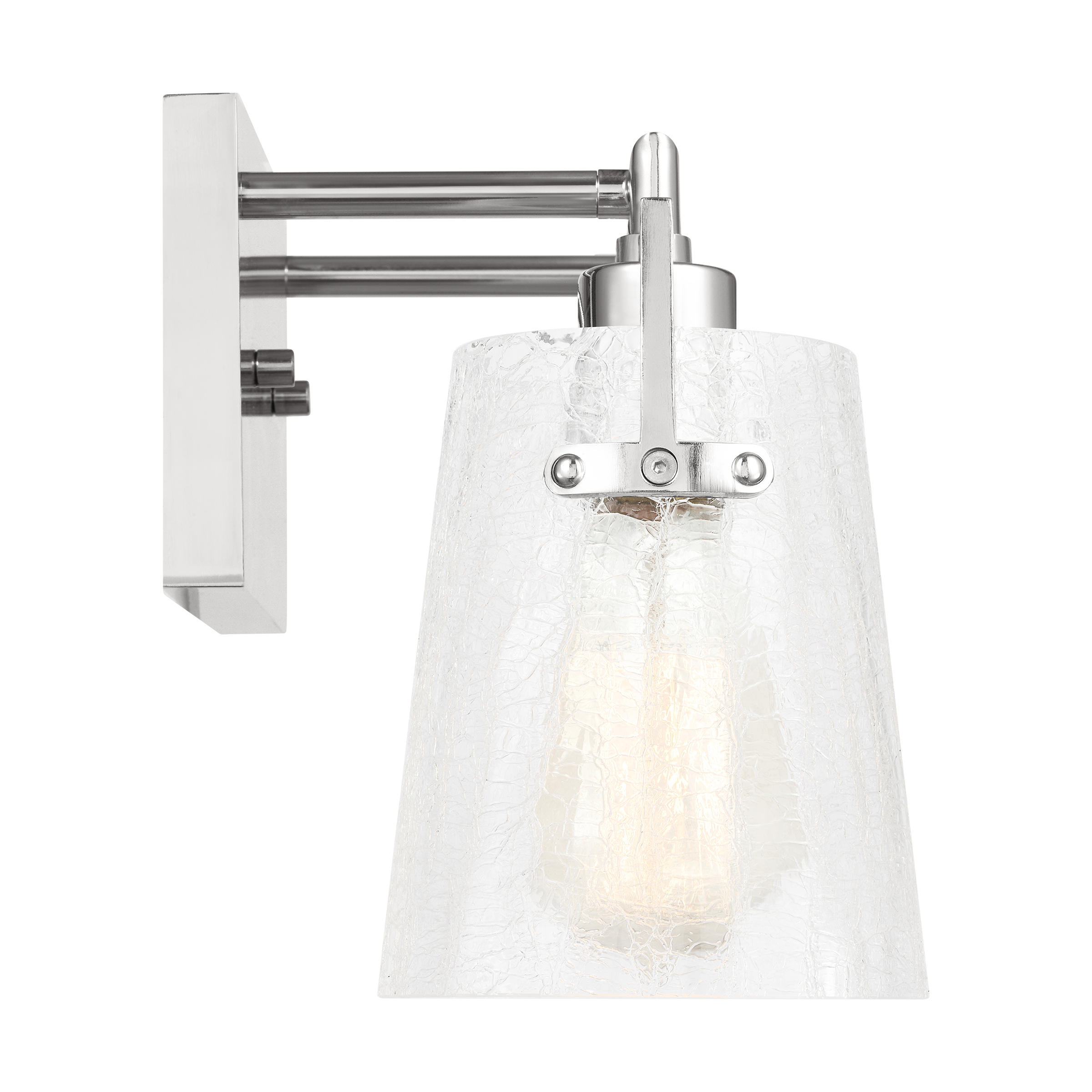 Crofton 2 - Light Vanity Chrome Clear Crackle Glass