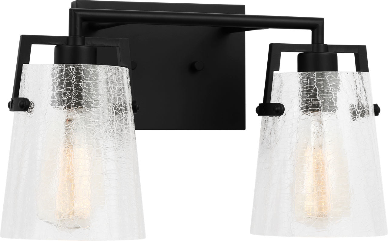 Crofton 2 - Light Vanity Midnight Black Clear Crackle Glass
