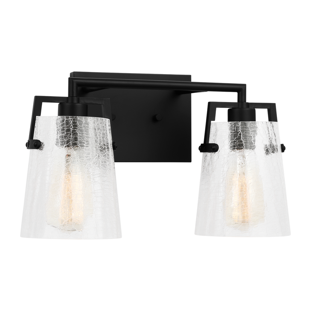Crofton 2 - Light Vanity Midnight Black Clear Crackle Glass
