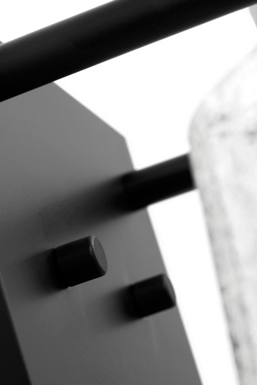 Crofton 2 - Light Vanity Midnight Black Clear Crackle Glass