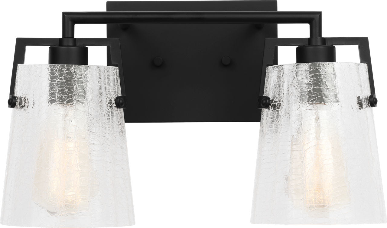 Crofton 2 - Light Vanity Midnight Black Clear Crackle Glass
