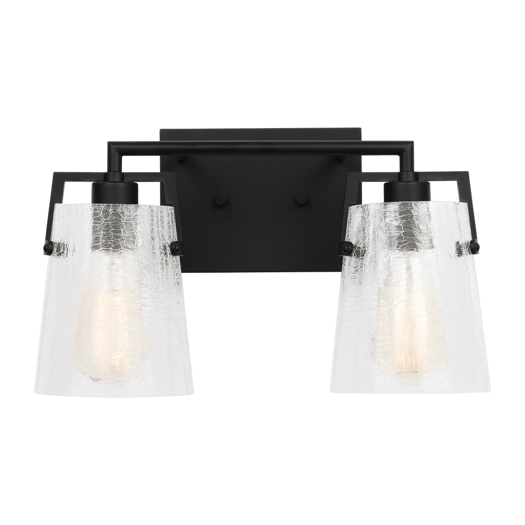 Crofton 2 - Light Vanity Midnight Black Clear Crackle Glass