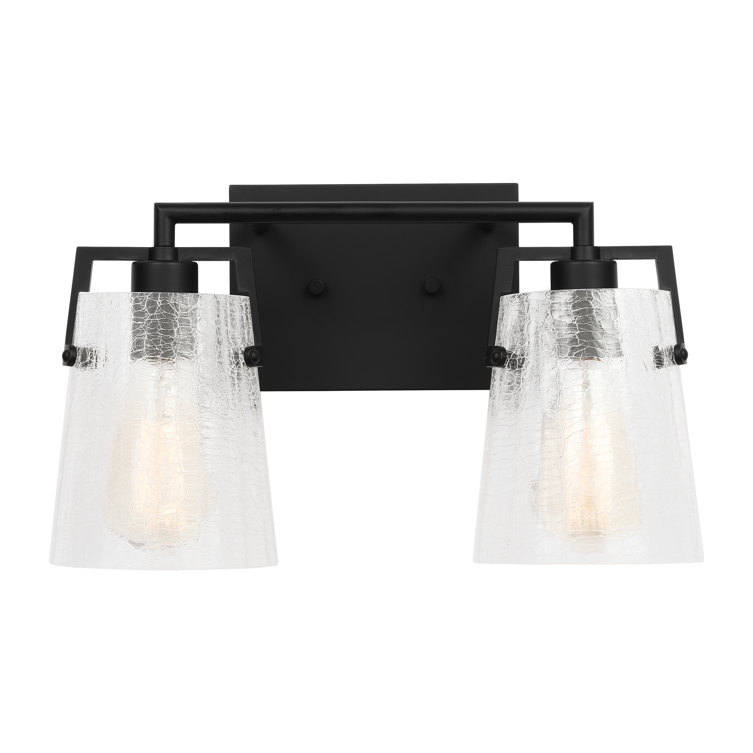 Crofton 2 - Light Vanity Midnight Black Clear Crackle Glass
