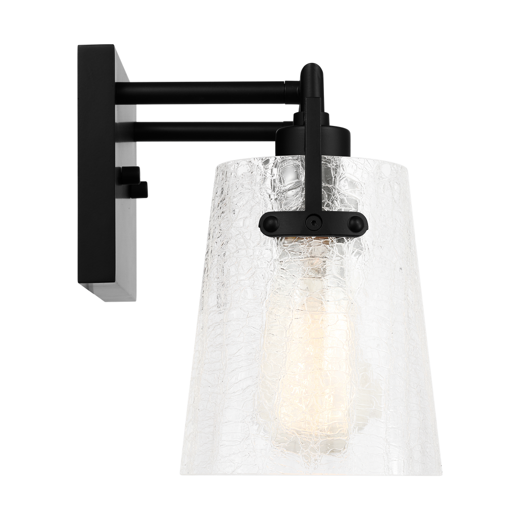 Crofton 2 - Light Vanity Midnight Black Clear Crackle Glass