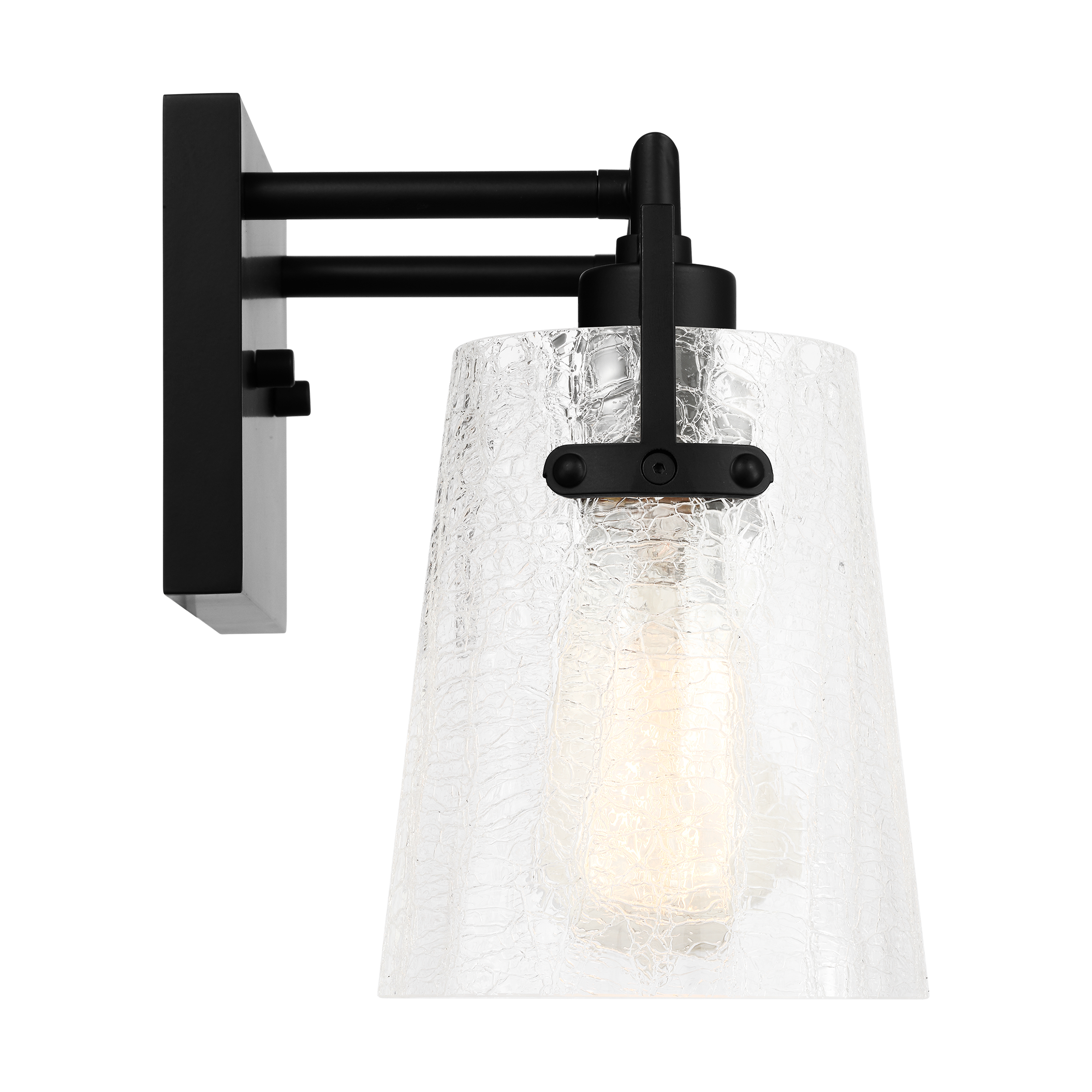 Crofton 2 - Light Vanity Midnight Black Clear Crackle Glass