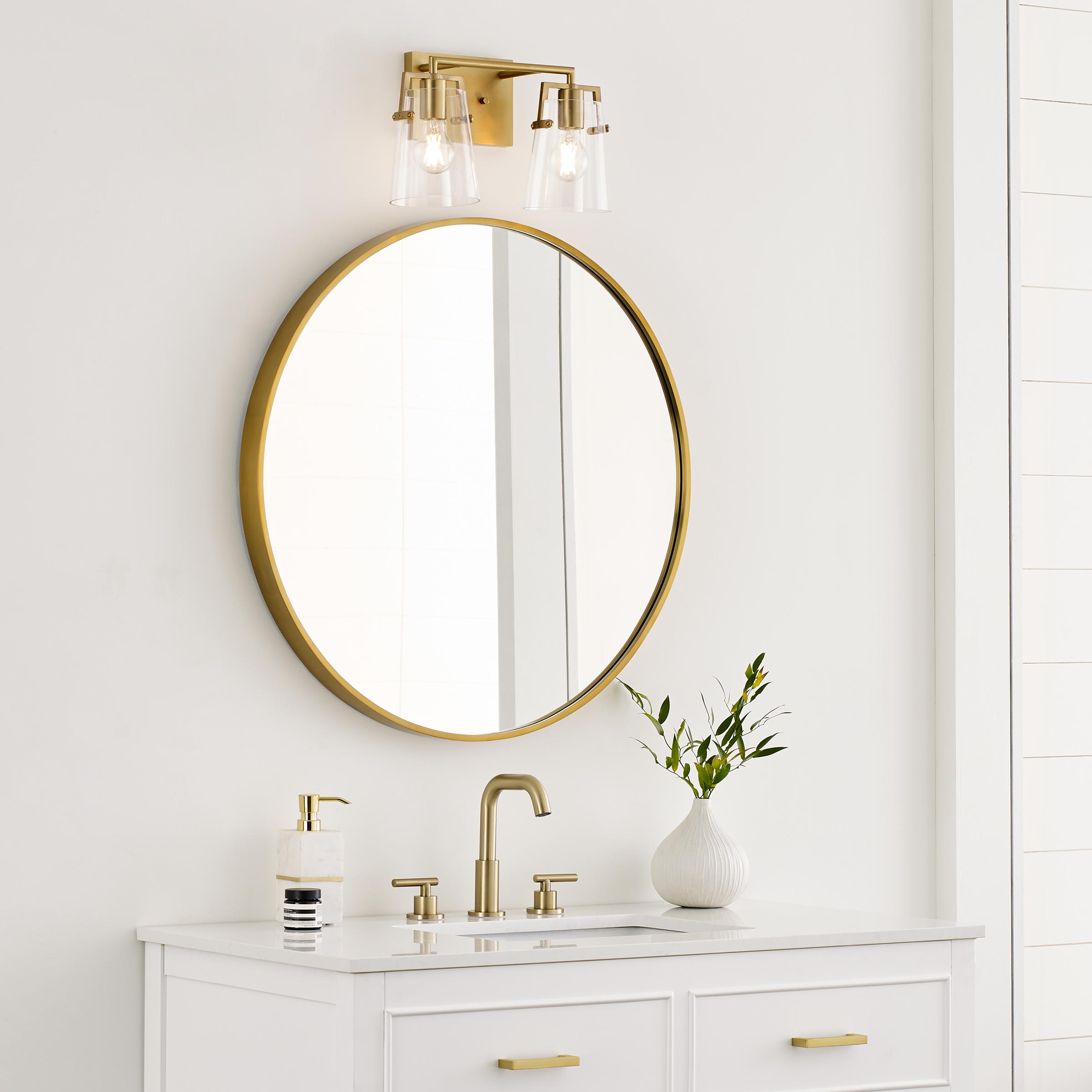 Crofton 2 - Light Vanity Satin Brass