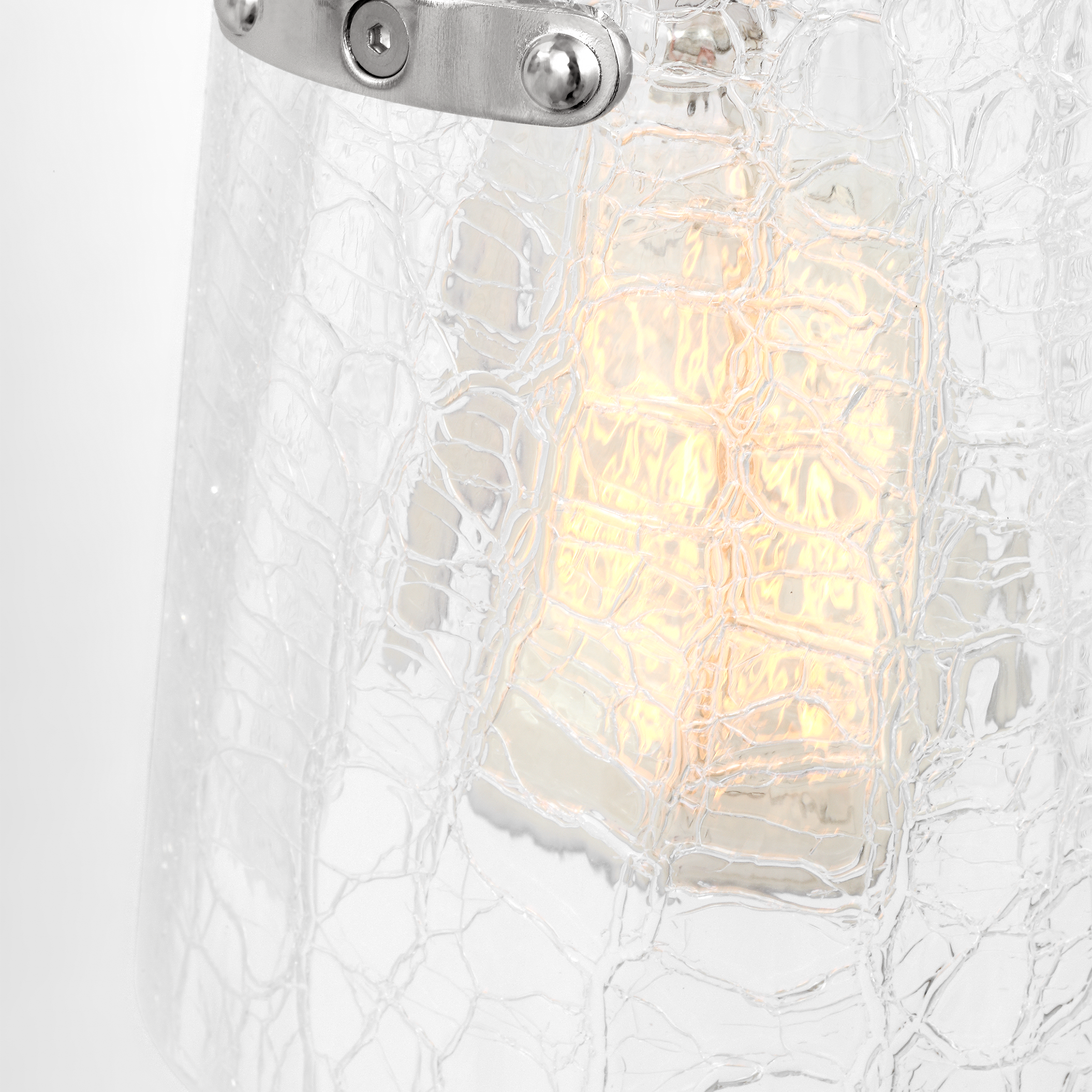 Crofton 3 - Light Vanity Chrome Clear Crackle Glass