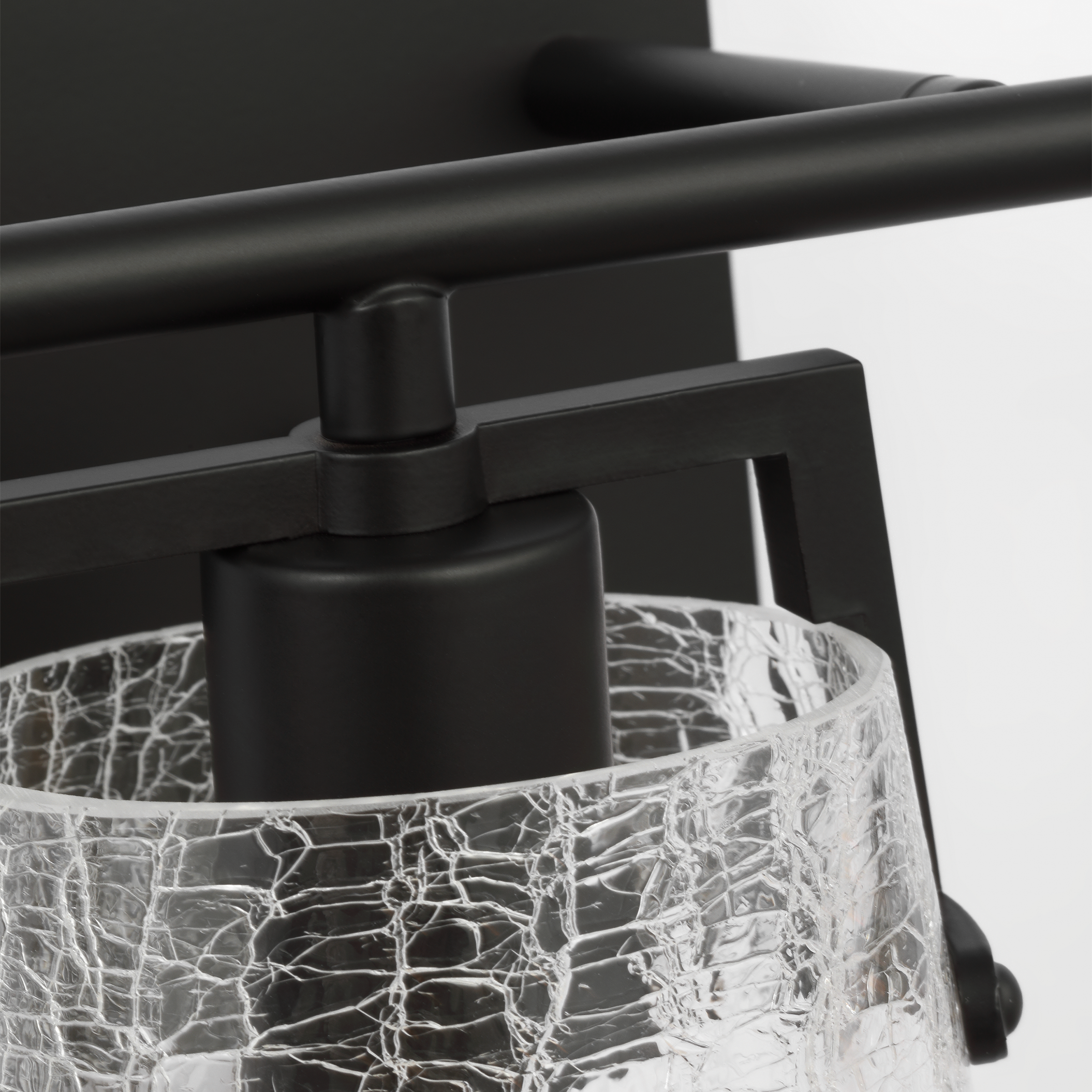 Crofton 3 - Light Vanity Midnight Black Clear Crackle Glass