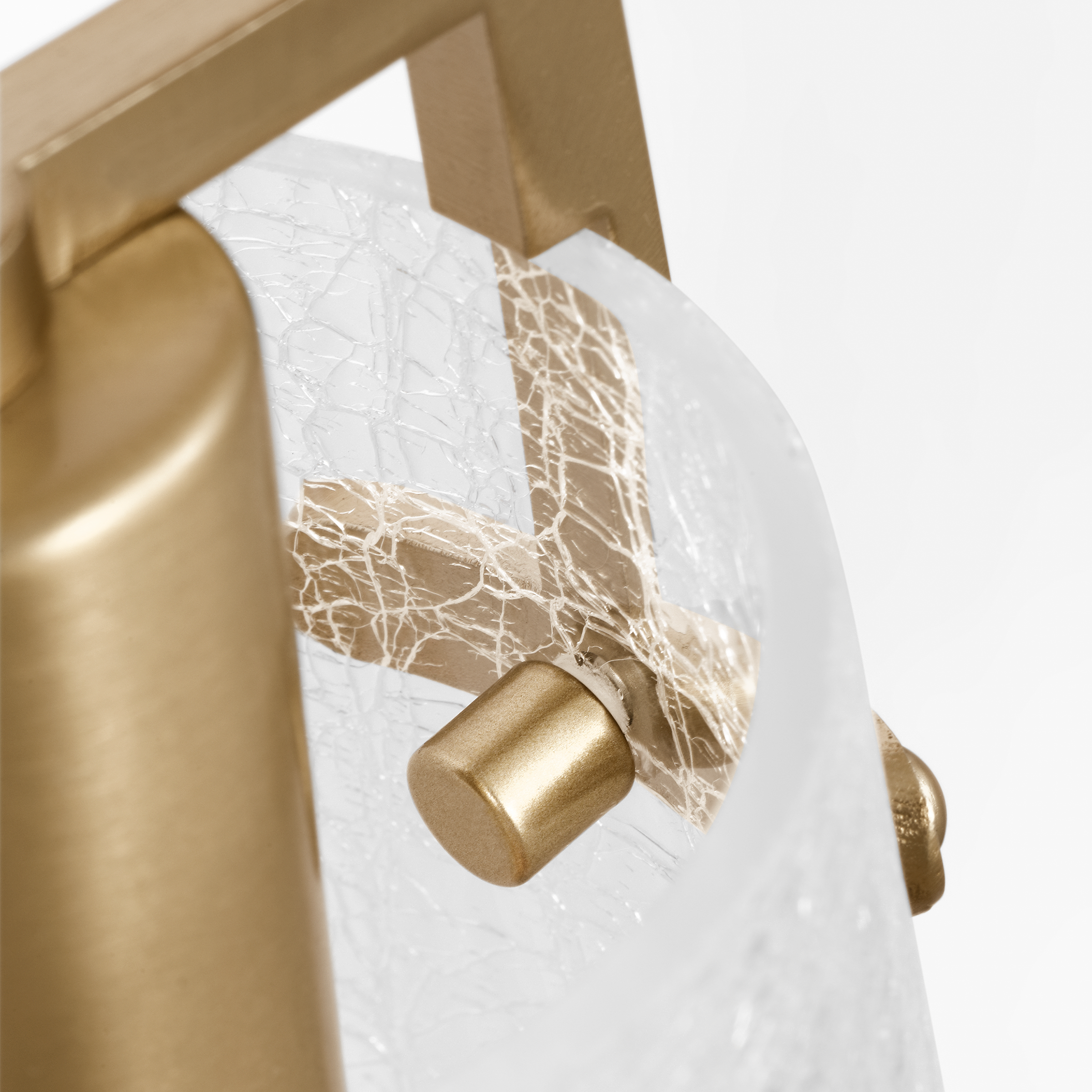 Crofton 3 - Light Vanity Satin Brass Clear Crackle Glass