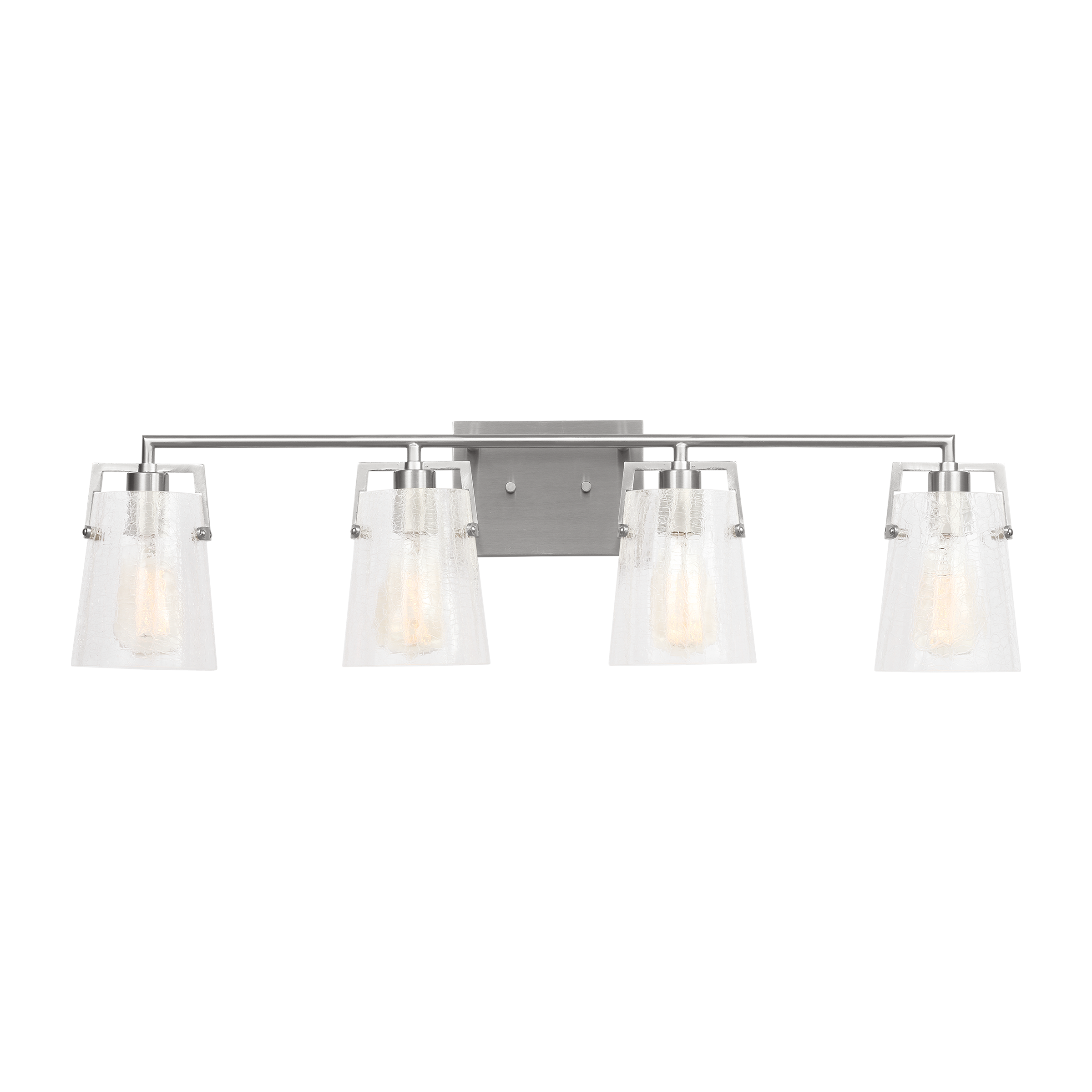 Crofton 4 - Light Vanity Brushed Nickel Clear Crackle Glass