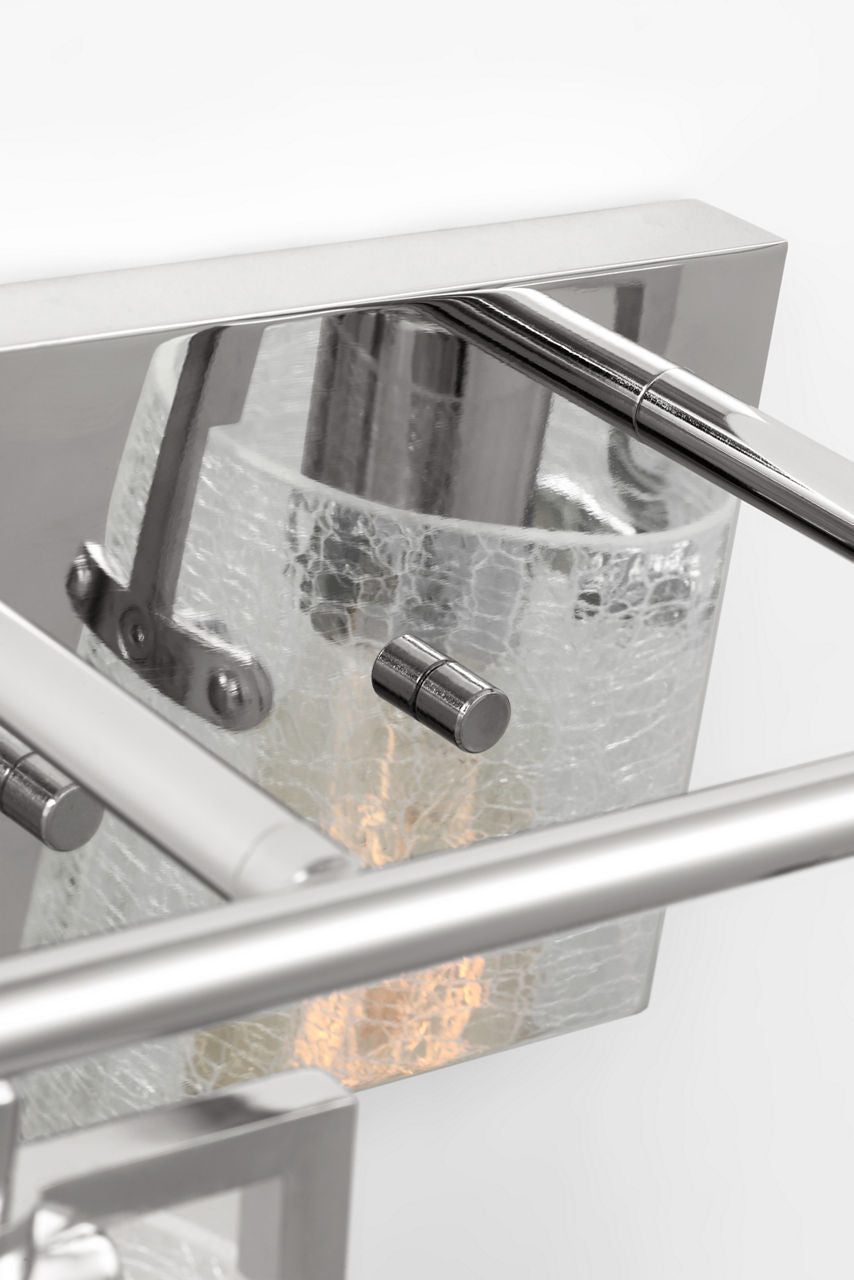 Crofton 4 - Light Vanity Chrome Clear Crackle Glass