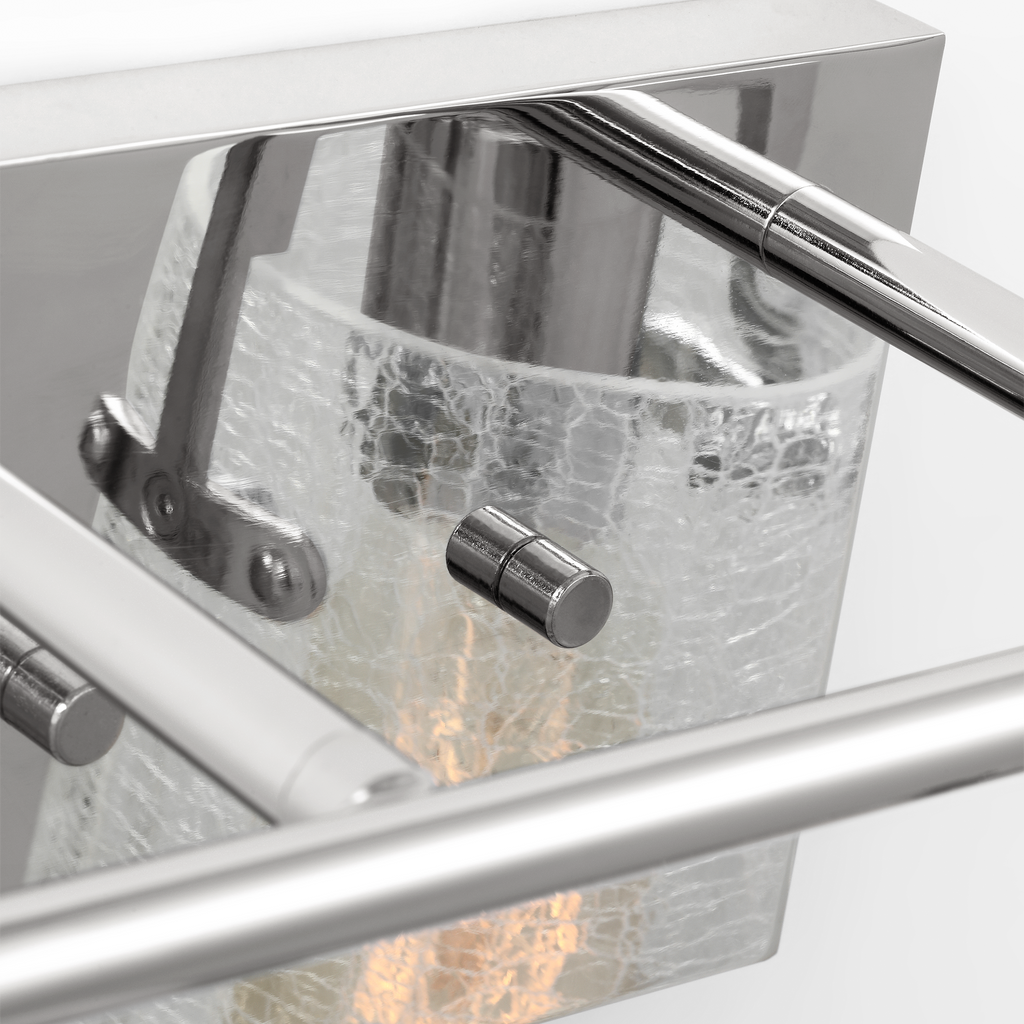 Crofton 4 - Light Vanity Chrome Clear Crackle Glass