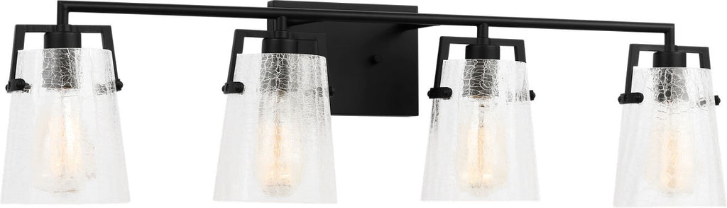 Crofton 4 - Light Vanity Midnight Black Clear Crackle Glass
