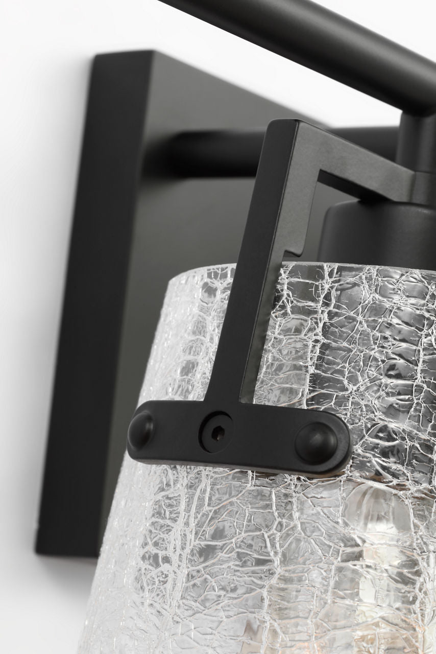 Crofton 4 - Light Vanity Midnight Black Clear Crackle Glass