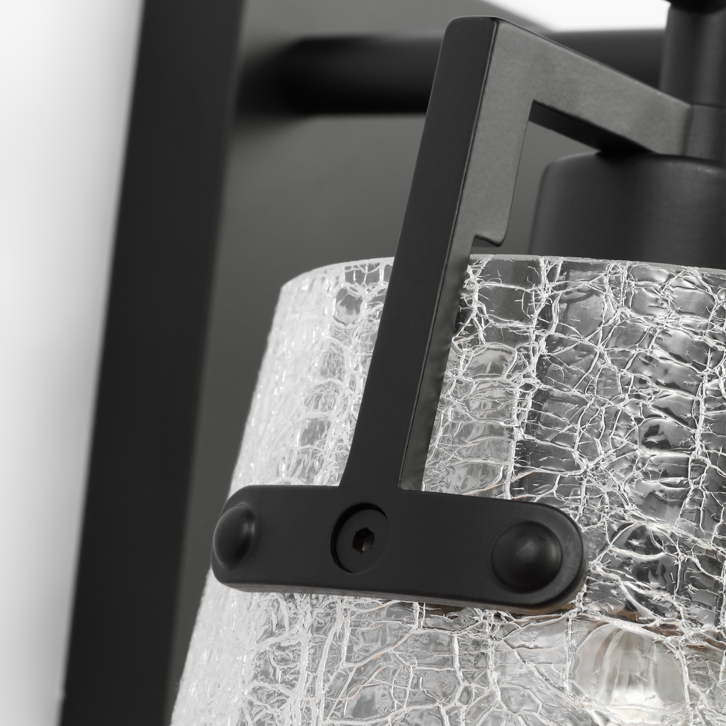 Crofton 4 - Light Vanity Midnight Black Clear Crackle Glass