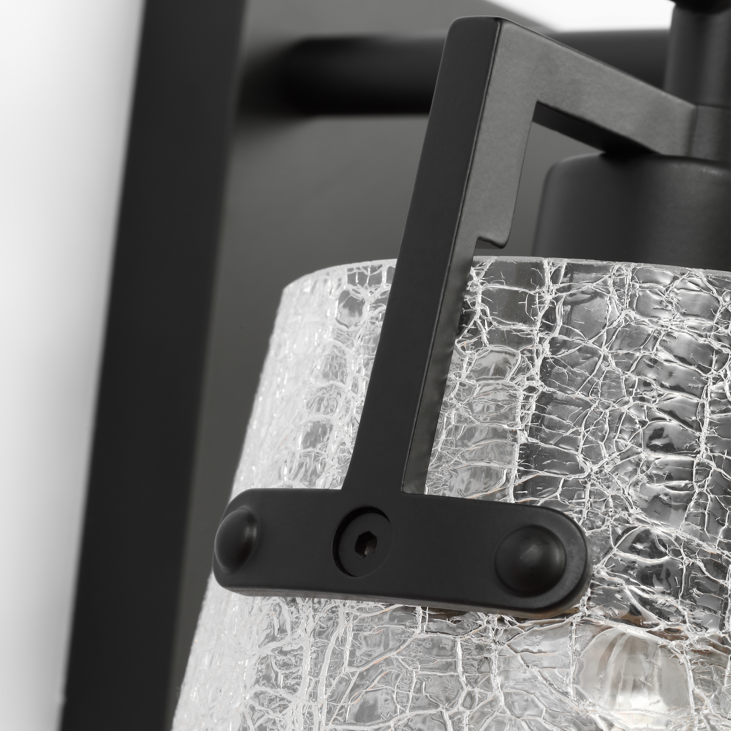 Crofton 4 - Light Vanity Midnight Black Clear Crackle Glass