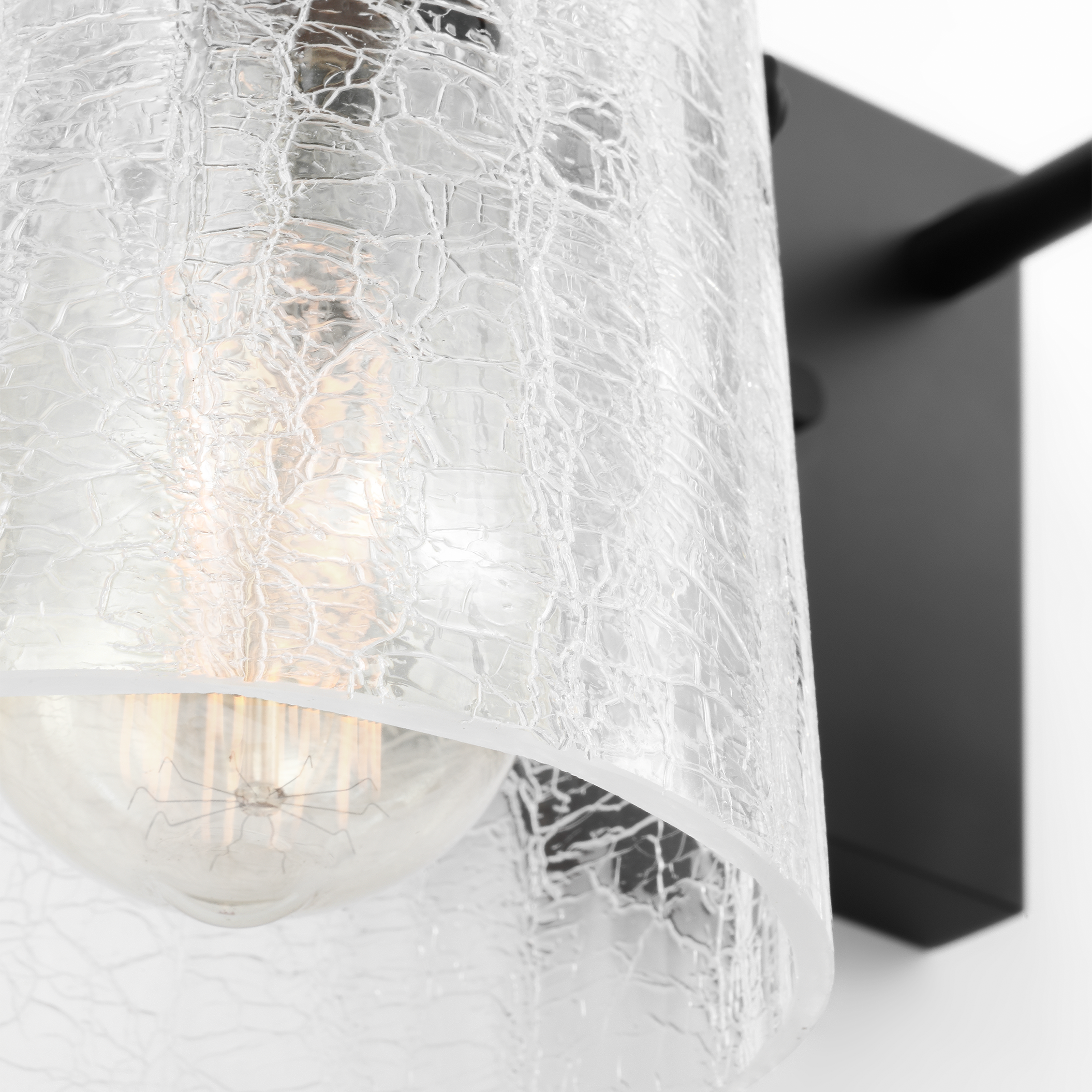 Crofton 4 - Light Vanity Midnight Black Clear Crackle Glass