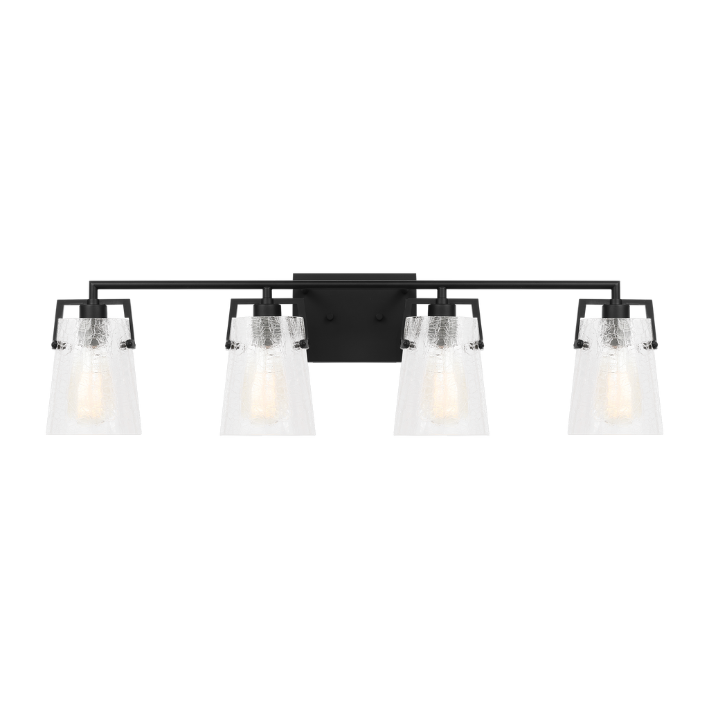 Crofton 4 - Light Vanity Midnight Black Clear Crackle Glass