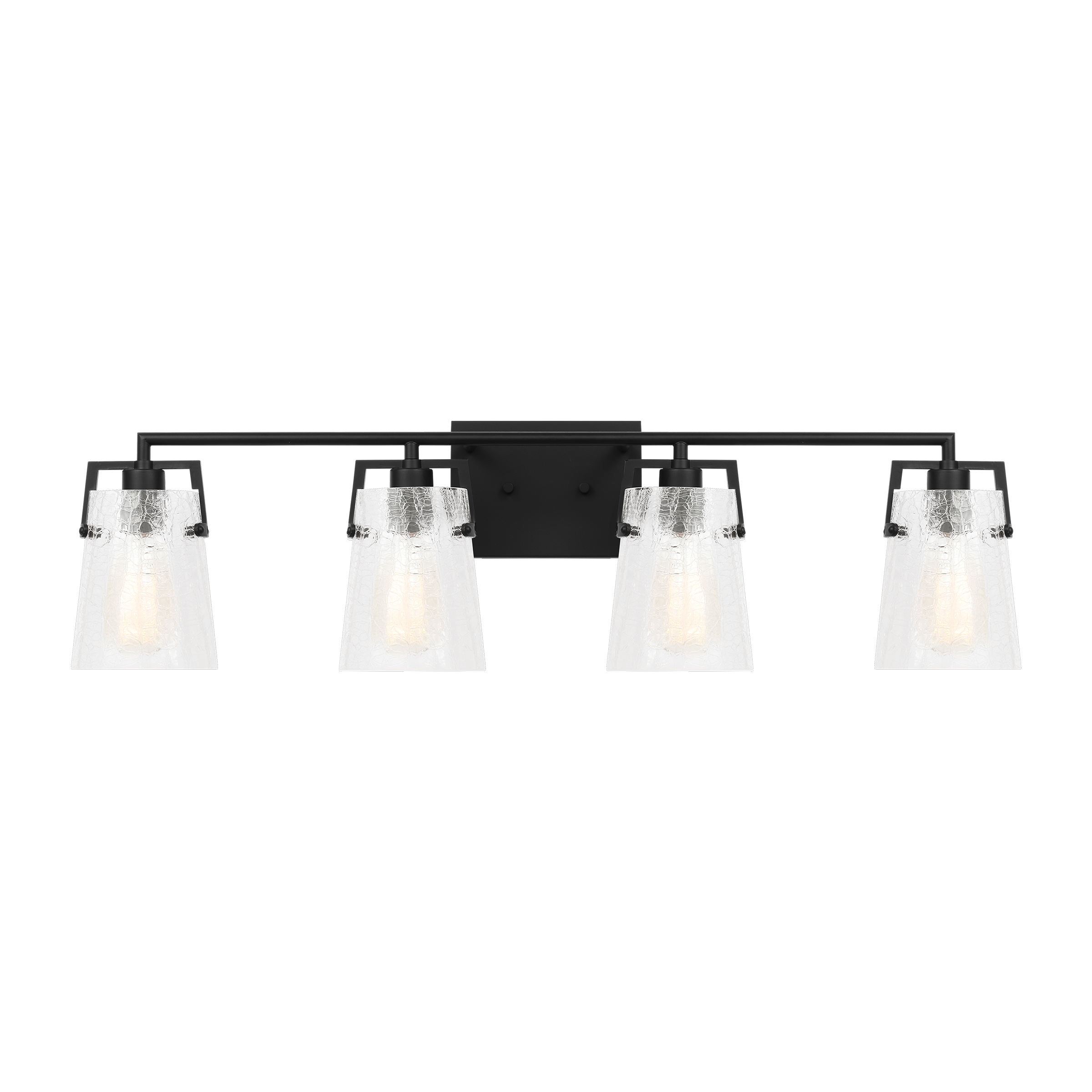 Crofton 4 - Light Vanity Midnight Black Clear Crackle Glass
