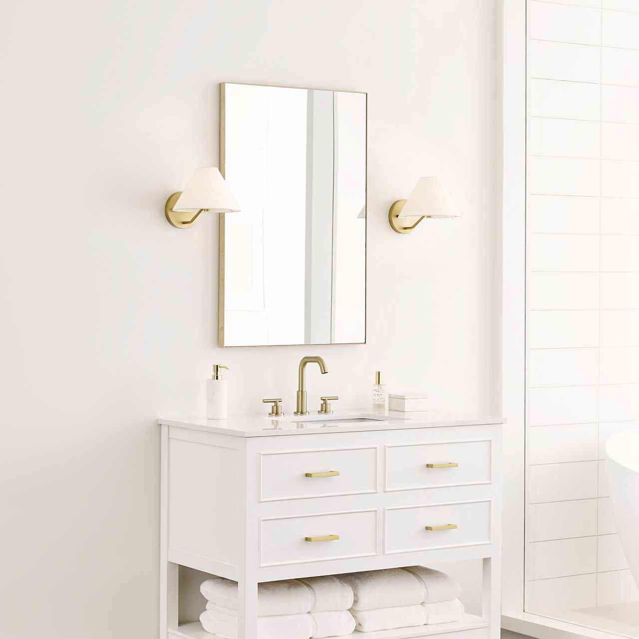 Burke Medium Sconce Satin Brass