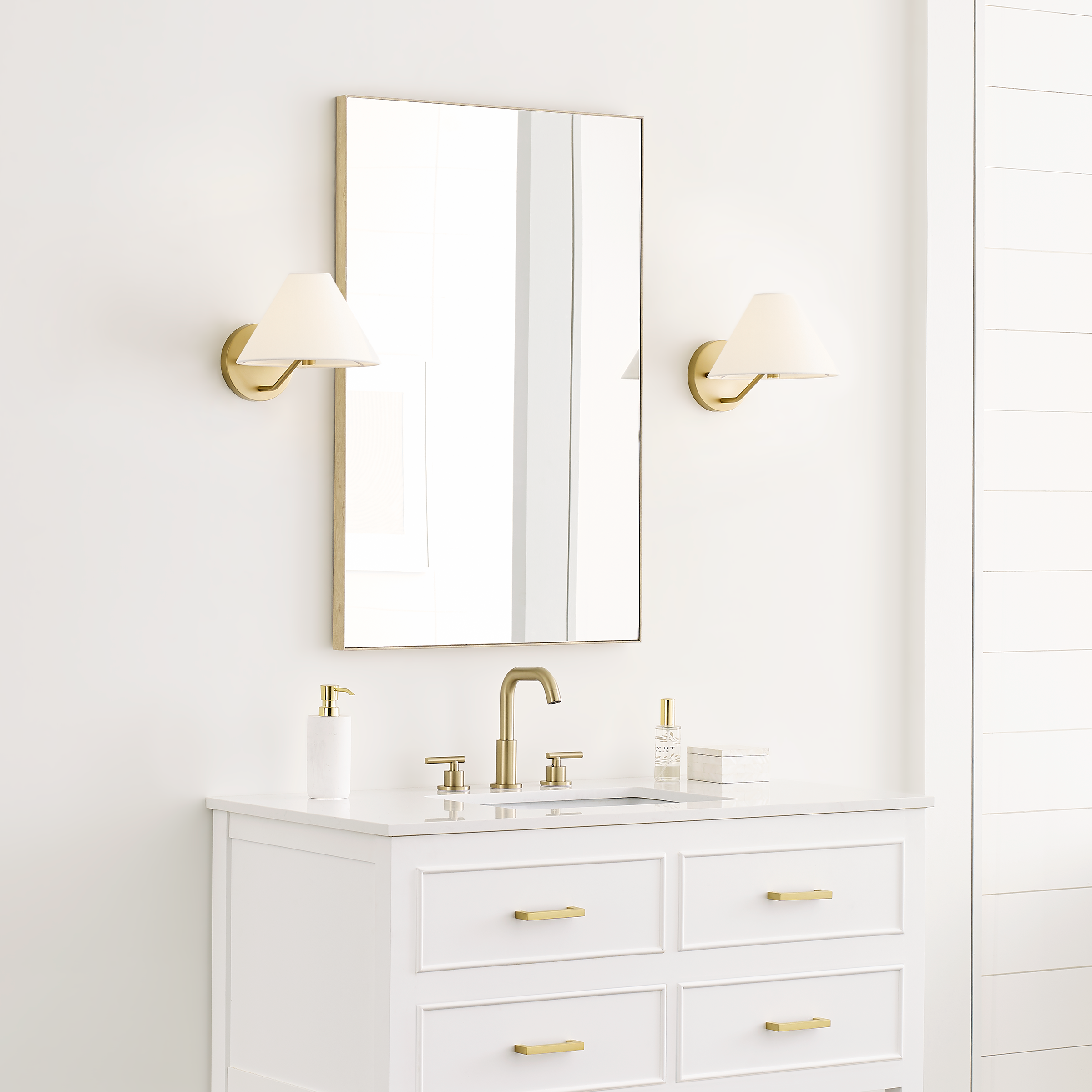 Burke Medium Sconce Satin Brass