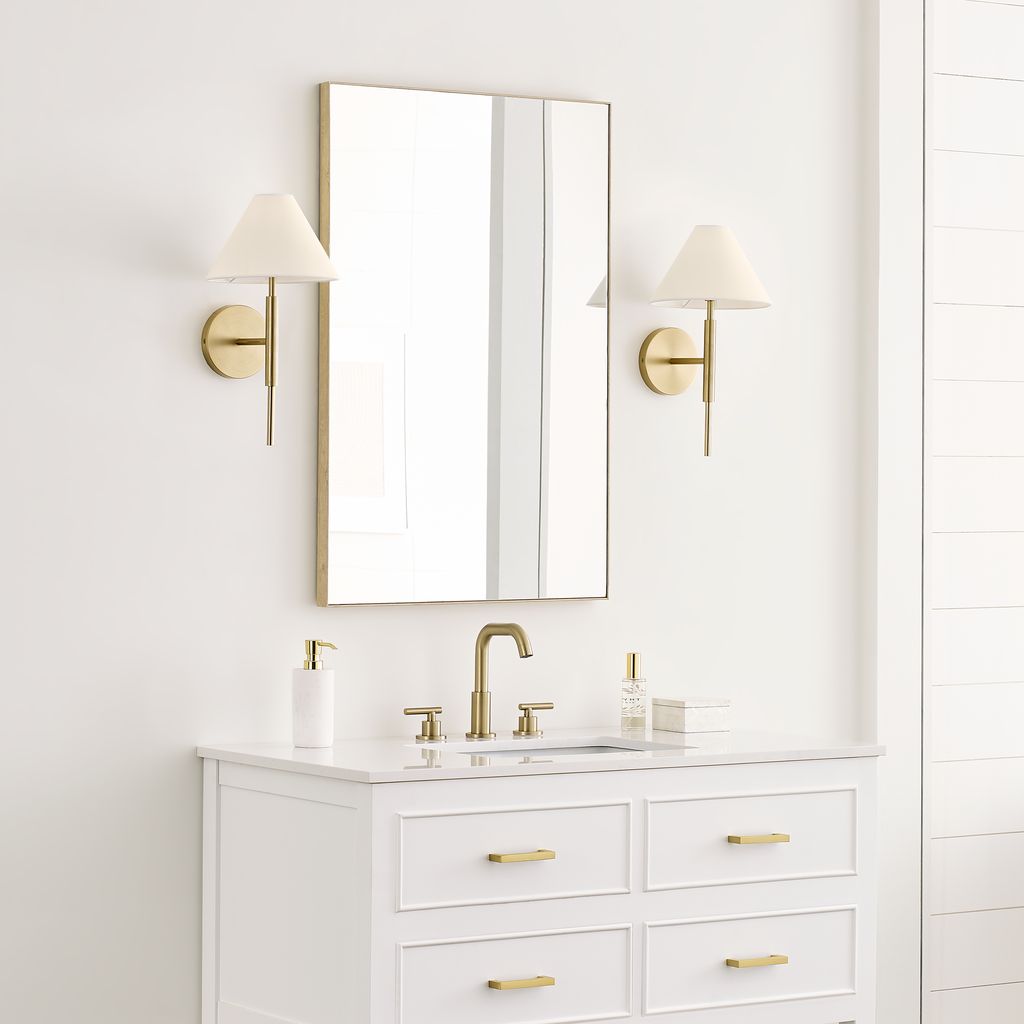 Porteau Medium Sconce Satin Brass