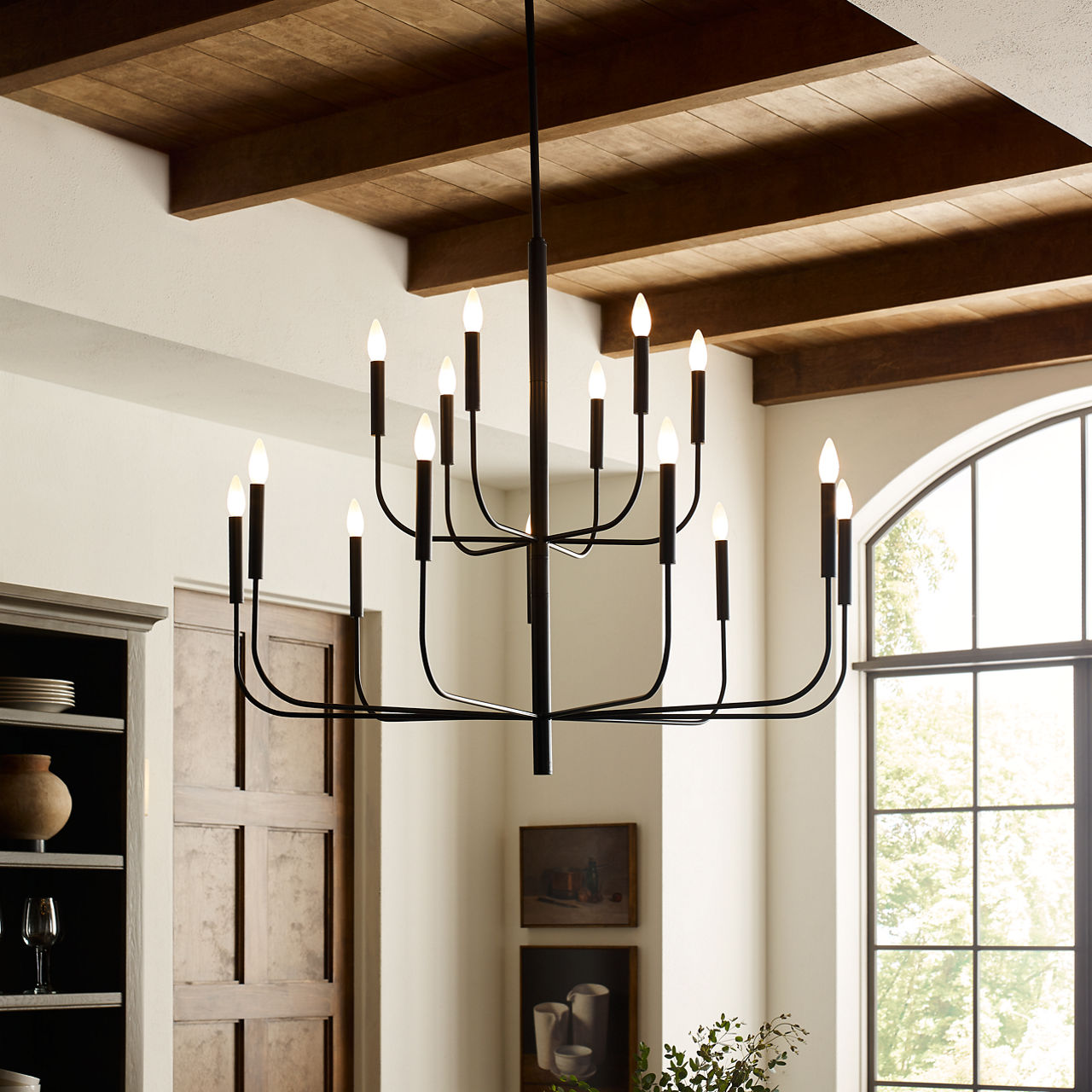 Brianna Large Chandelier | Aged Iron Bulb(s) Not Included