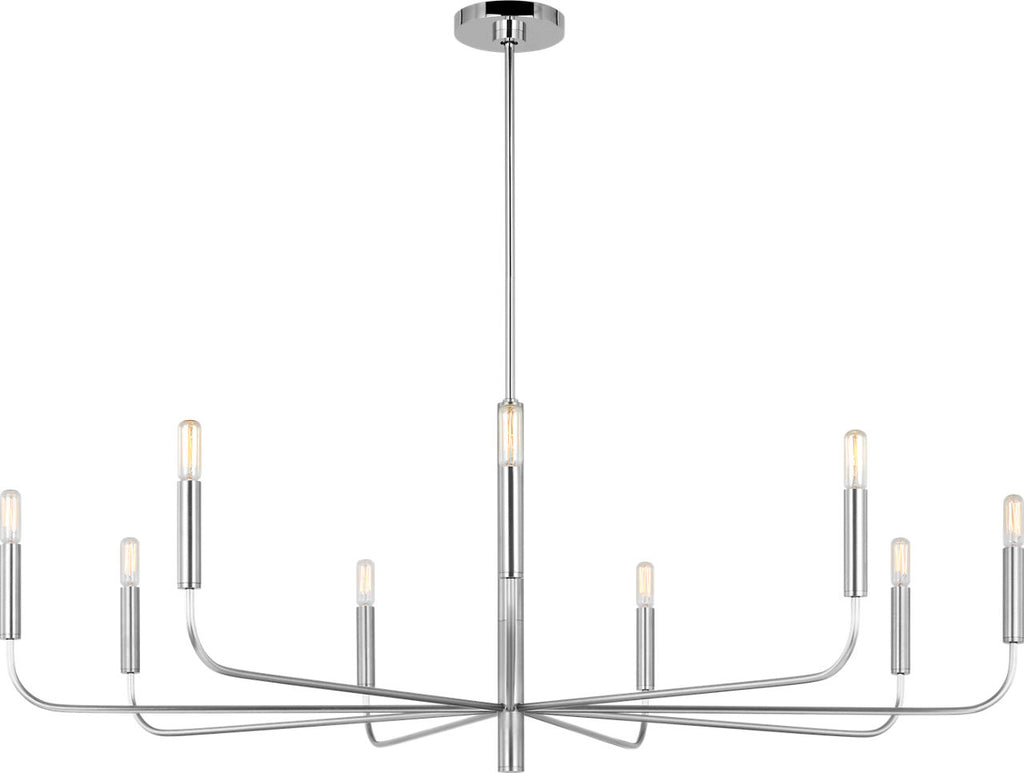 Brianna Wide Chandelier Polished Nickel
