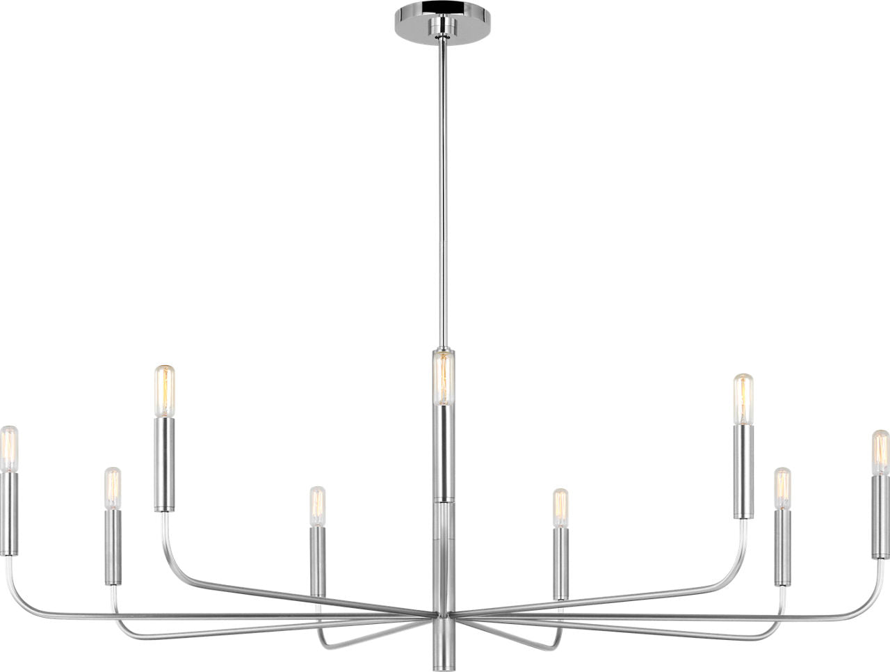 Brianna Wide Chandelier Polished Nickel