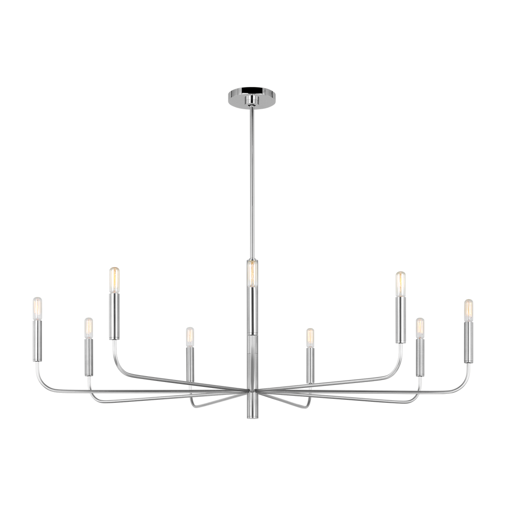 Brianna Wide Chandelier Polished Nickel