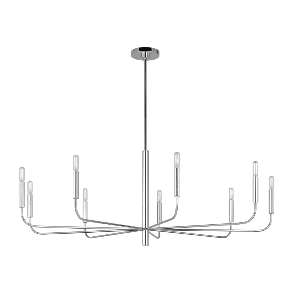 Brianna Wide Chandelier Polished Nickel