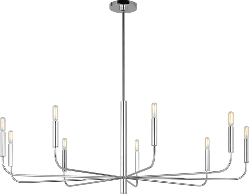 Brianna Wide Chandelier Polished Nickel
