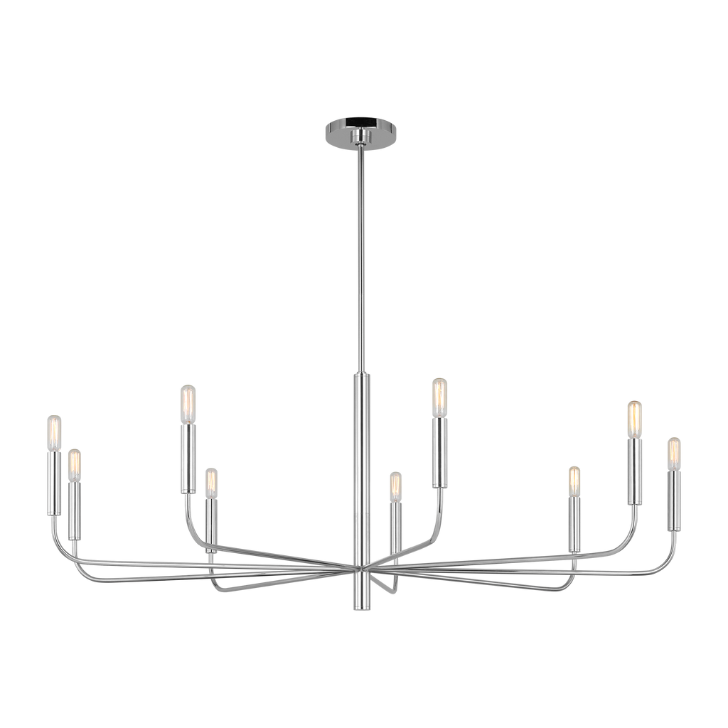 Brianna Wide Chandelier Polished Nickel